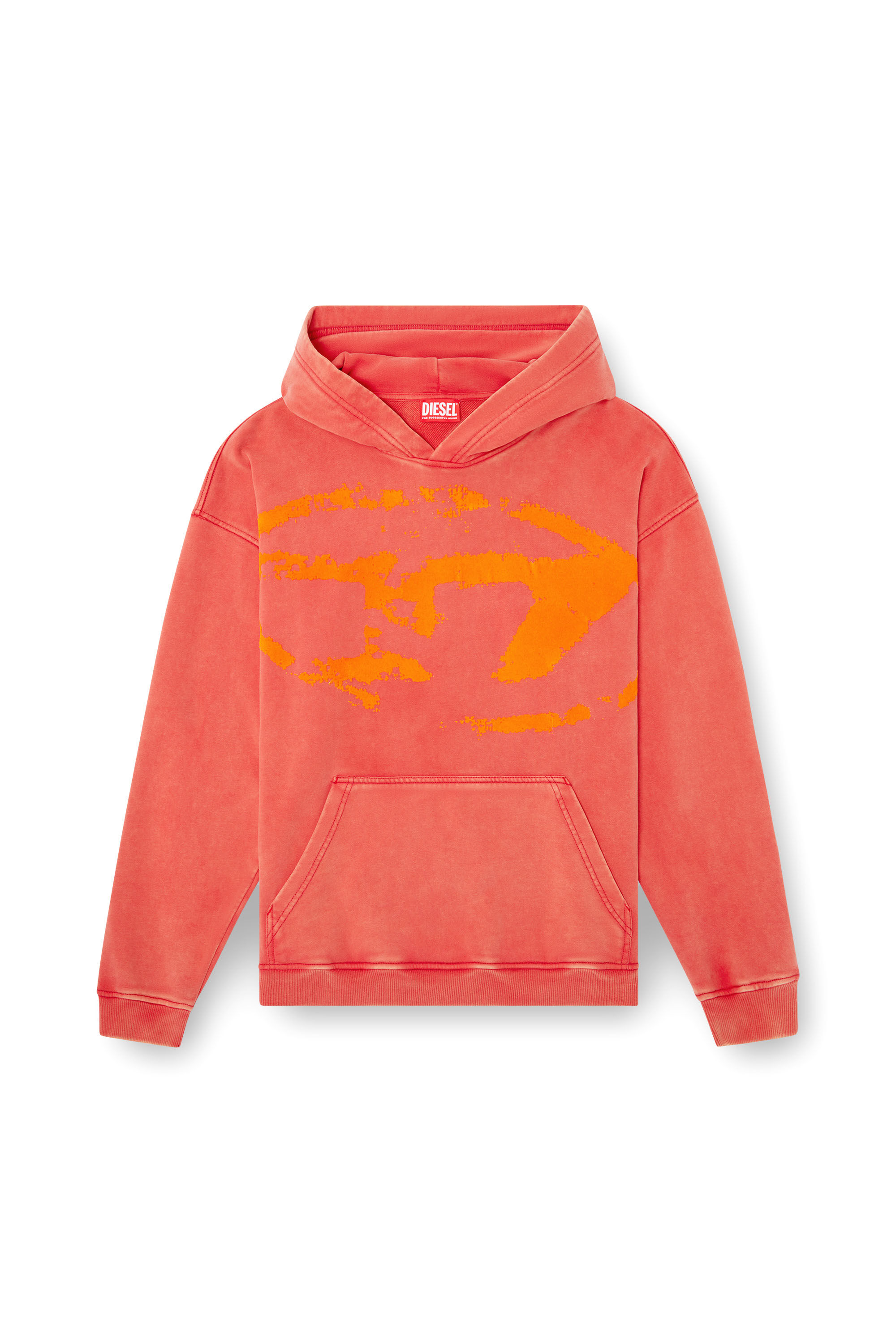 Diesel - S-BOXT-HOOD-R10, Sweat-shirt à capuche avec logo Oval D floqué Homme in Rouge - 2