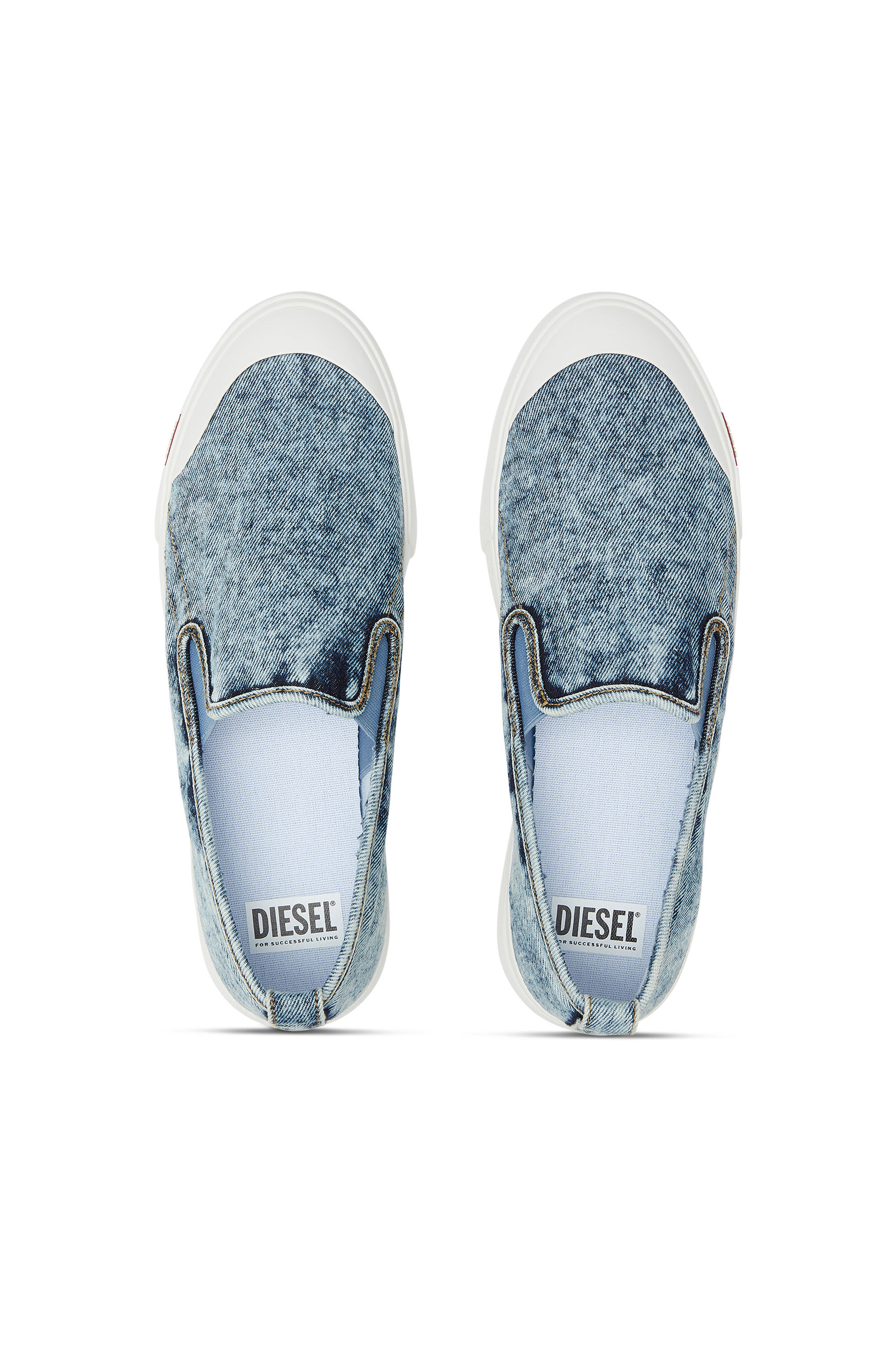 Diesel - S-ATHOS NMD SO, S-Athos-Sneakers slip-on en denim Homme in Bleu - 4