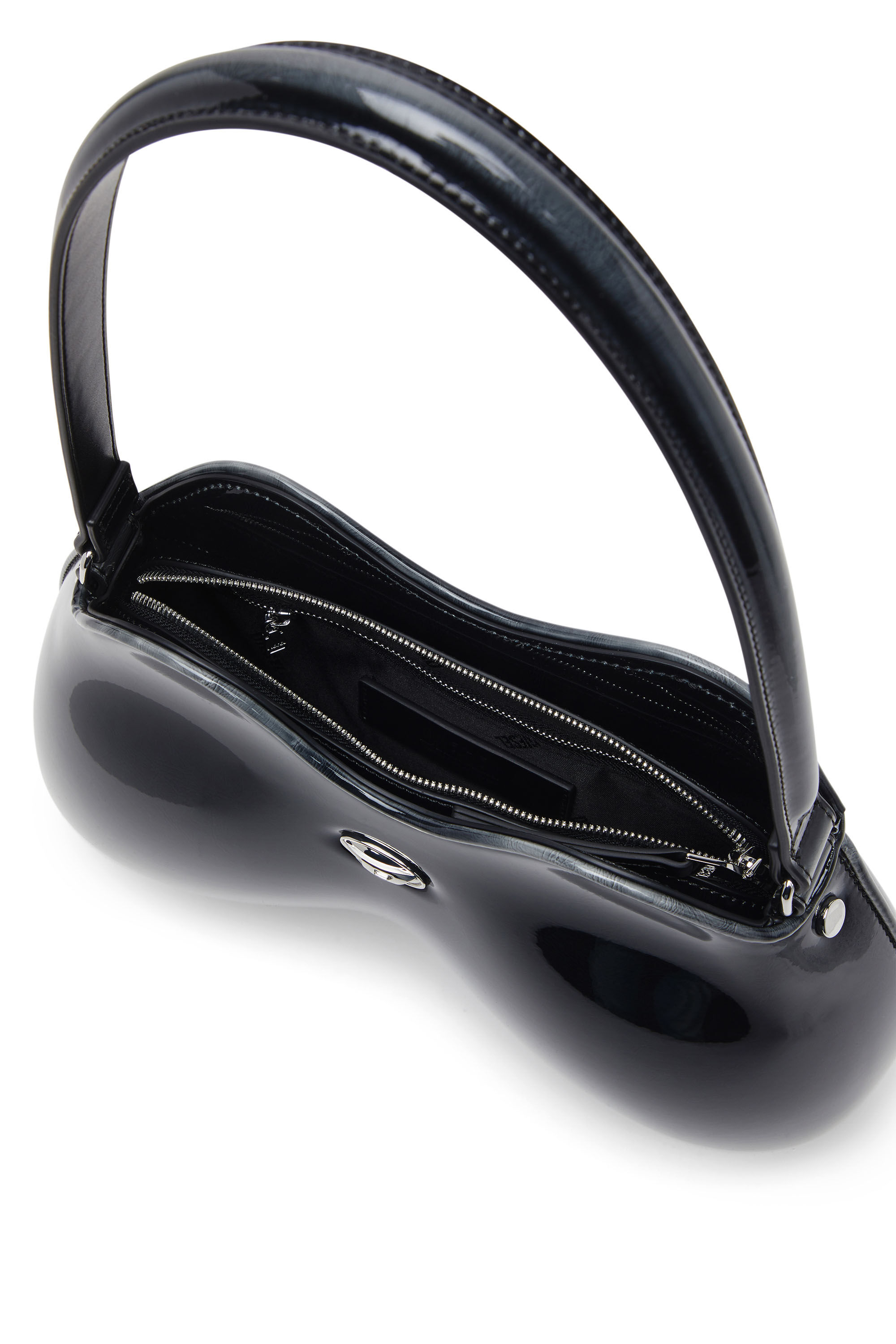 Diesel - DOUBLE-D SHOULDER, Double-D-Sac épaule rigide en PU brillant dégradé Femme in Noir - 5