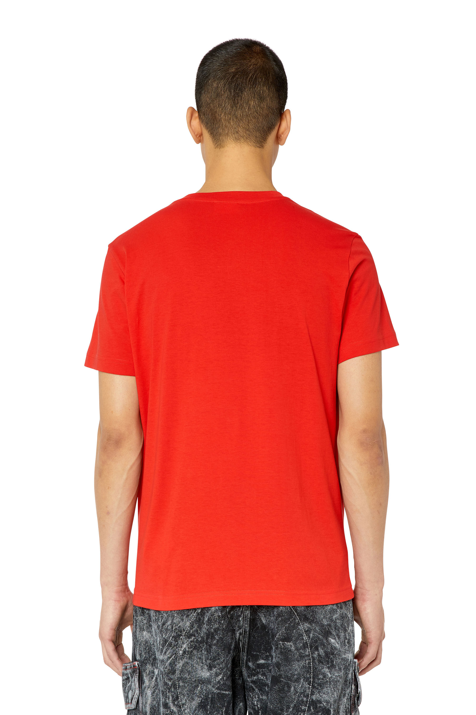 Diesel - T-DIEGOR-D, Homme T-shirt avec empiècement D in Rouge - Image 4