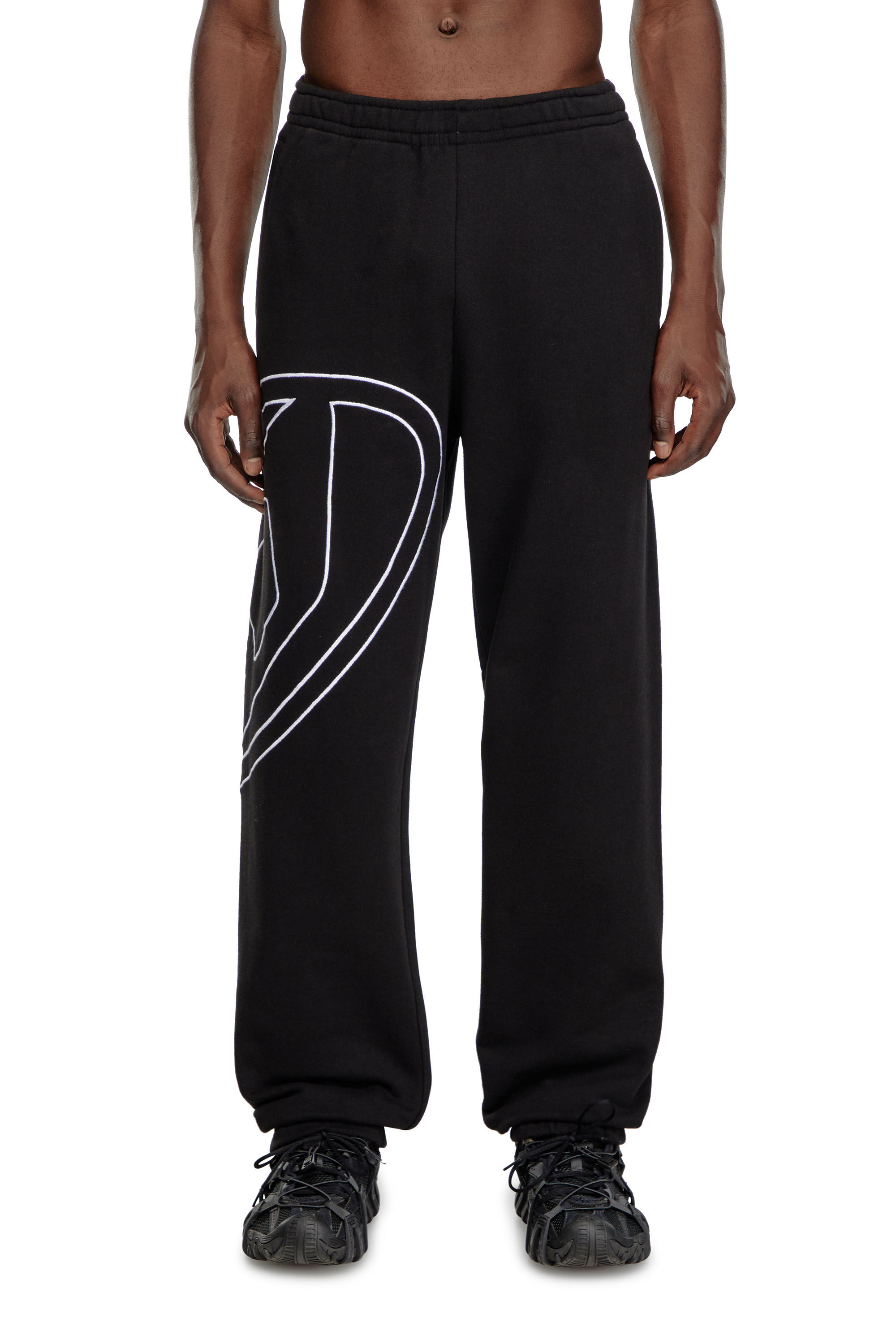 Diesel - P-MARKY-MEGOVAL-D, Pantalon de survêtement avec méga oval D Homme in Noir - 3