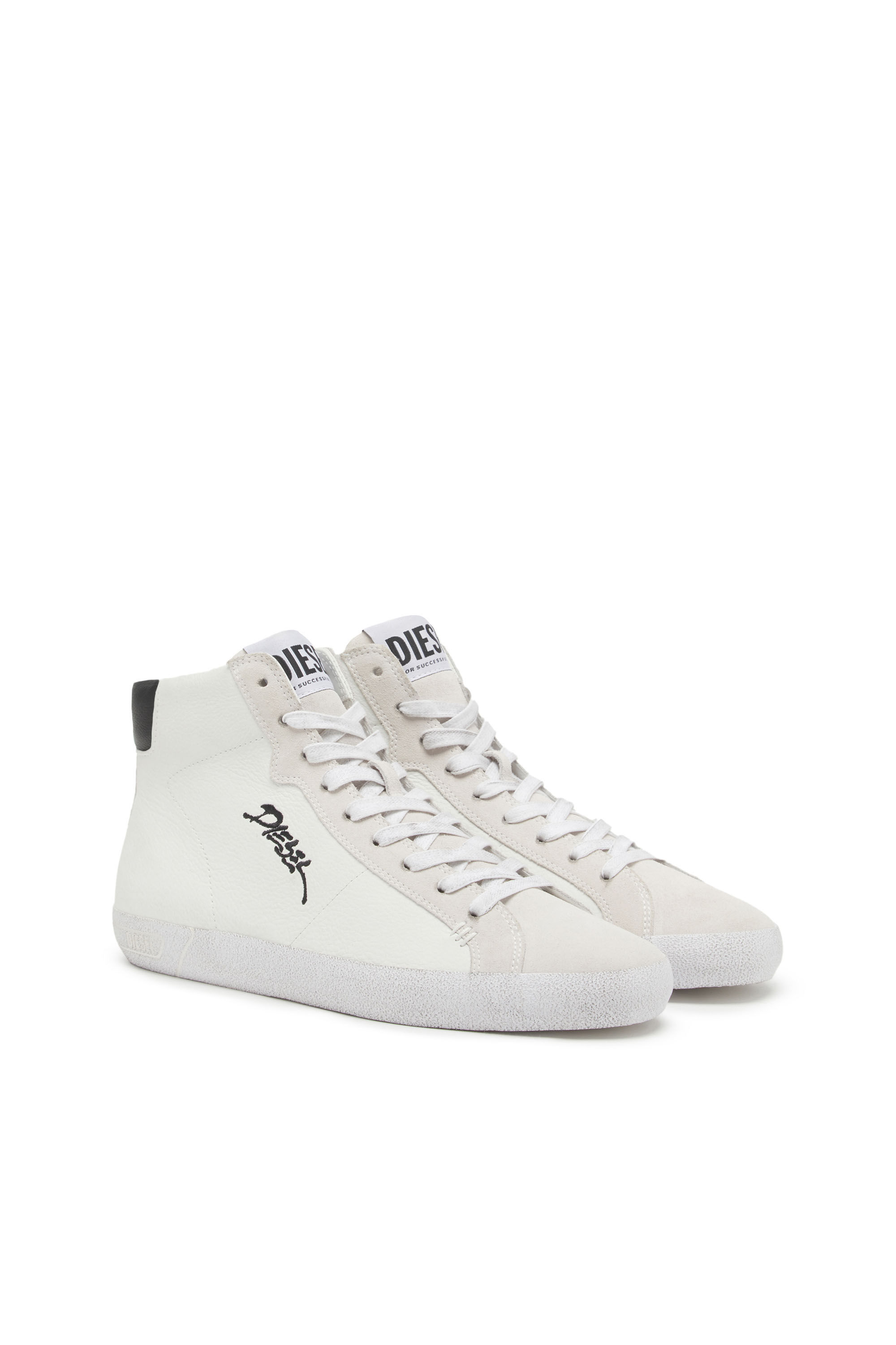 Diesel - S-LEROJI MID, S-Leroji Mid - Sneakers montantes avec logo brodé Homme in Blanc - 2