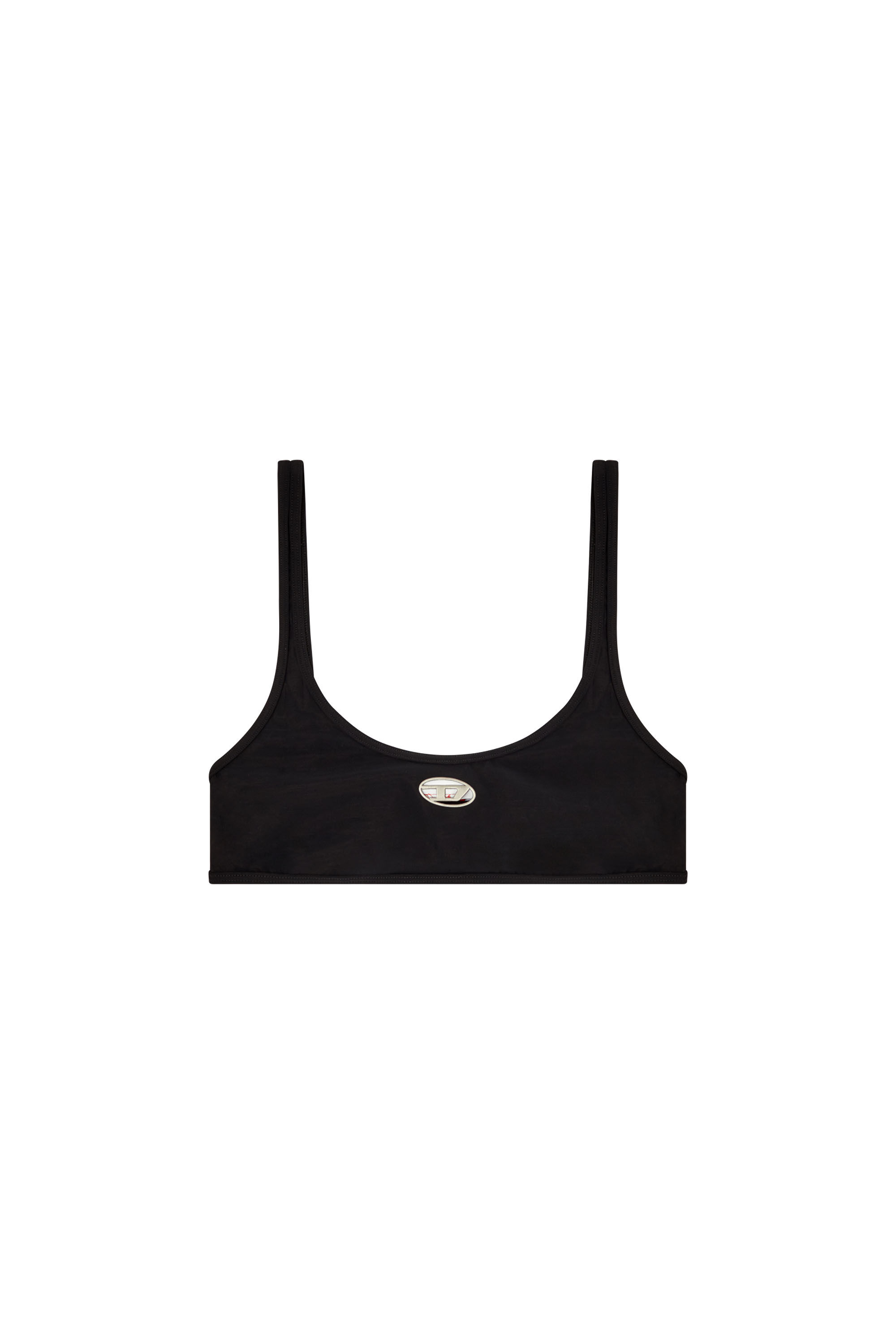 Diesel - UT-BRA-TOP-UTLT, Top de bikini avec logo ajouré Femme in Noir - 4