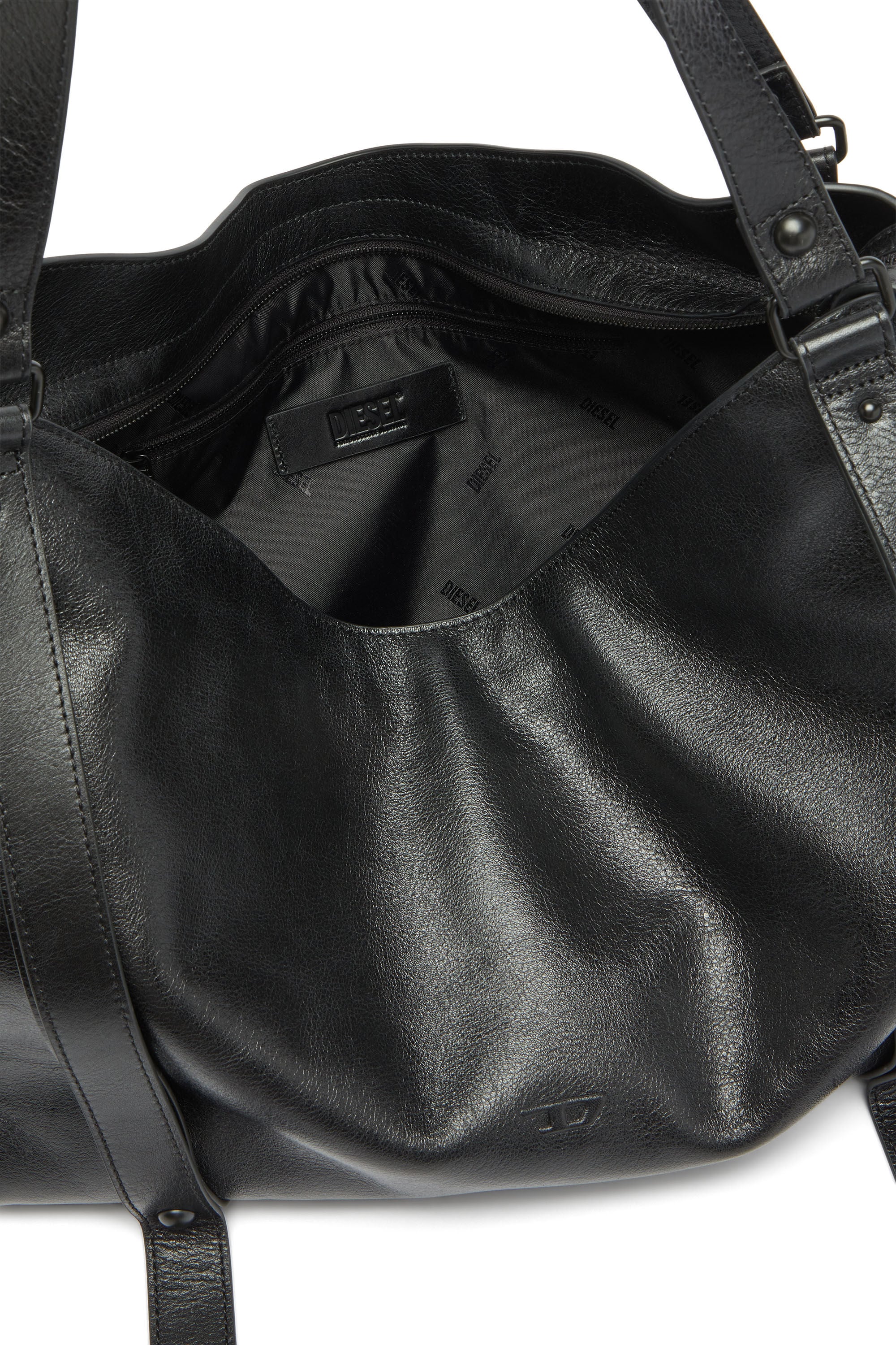 Diesel - D-ONE TOPHANDLE L, D-One-Sac large &agrave; poign&eacute;e sup&eacute;rieure en cuir Mixte in Noir - 3