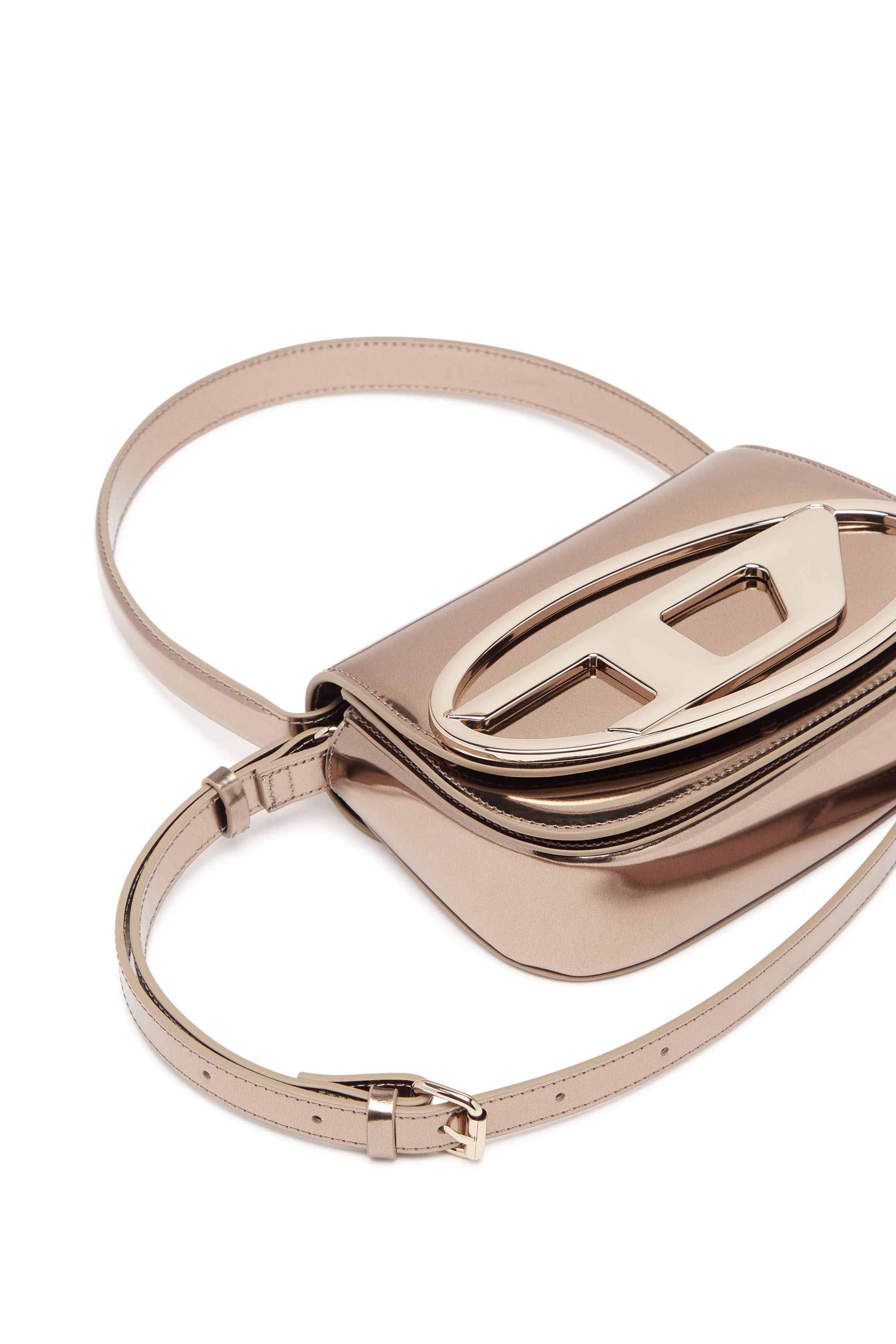 Women's 1DR-Iconic shoulder bag in mirrored leather | Brown
