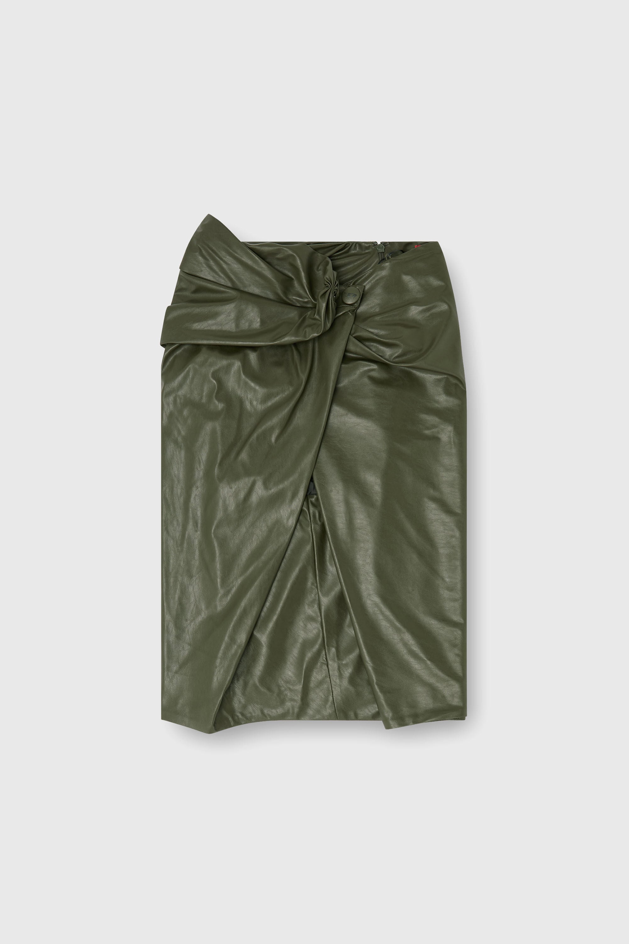 Diesel - O-DASLI, Jupe crayon drap&eacute;e avec fente Femme in Vert - 2
