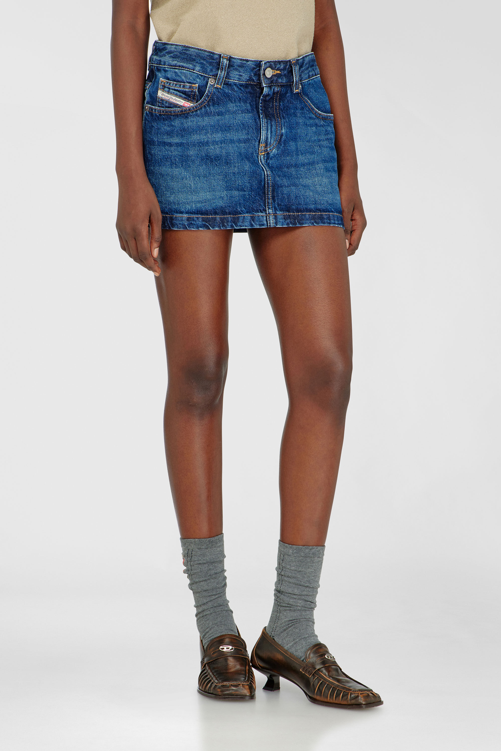 Diesel - DE-RON, Minijupe en denim Femme in Bleu - 3