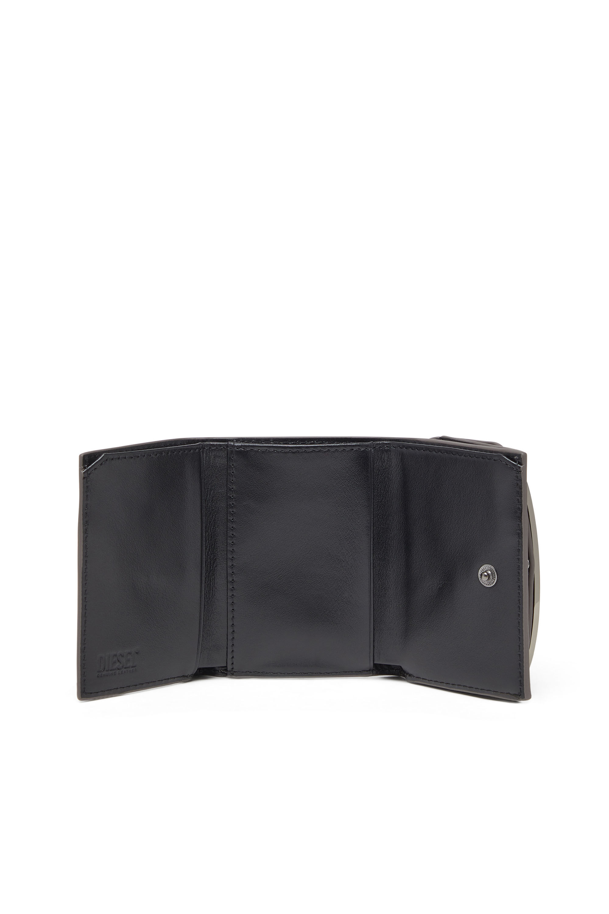 Diesel - 1DR TRI FOLD COIN XS II, Portefeuille à trois volets en cuir effet miroir Femme in Gris - 3