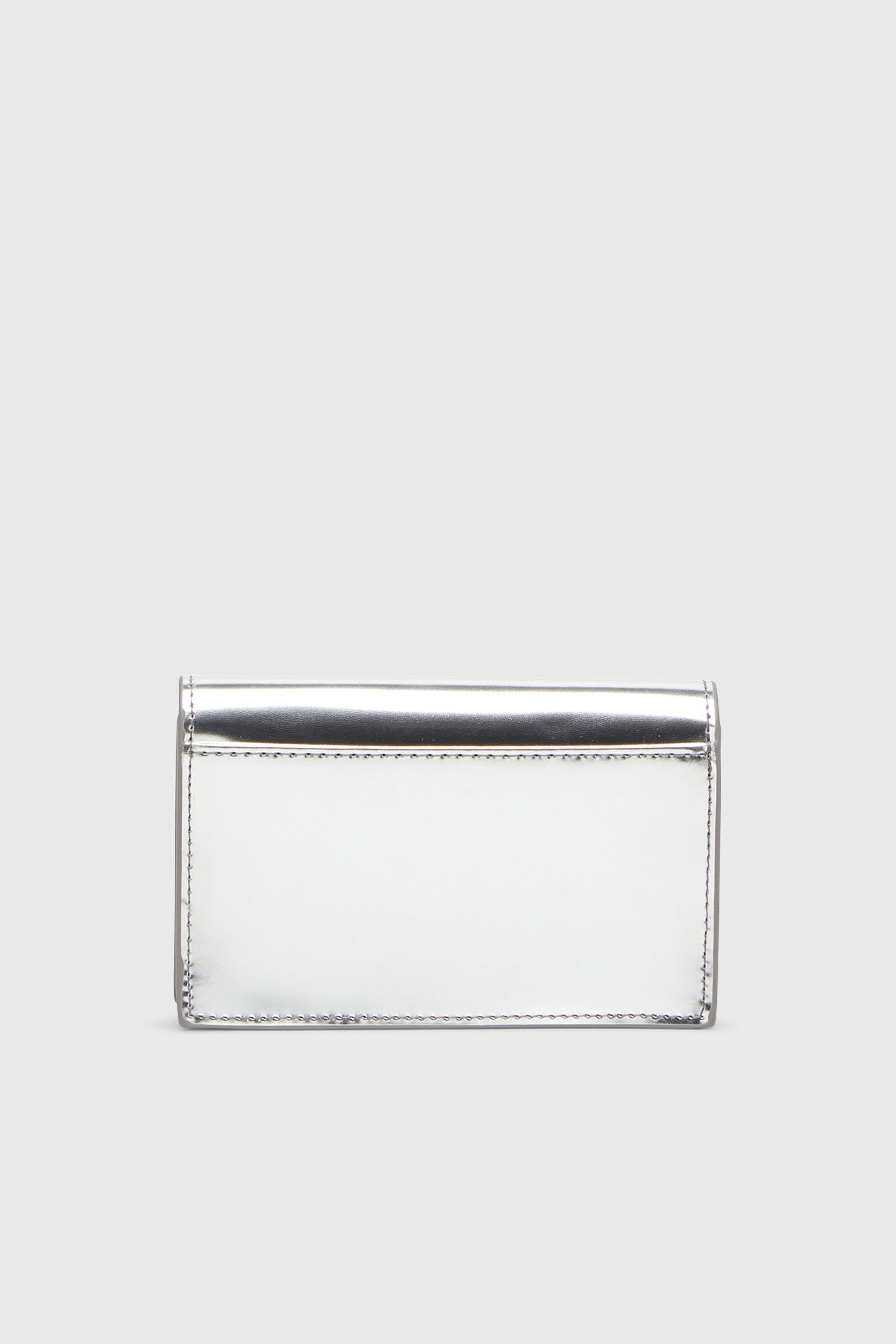 Diesel - 1DR CARD HOLDER IV, Porte-cartes en cuir m&eacute;tallis&eacute; Femme in Gris argent&eacute; - 2