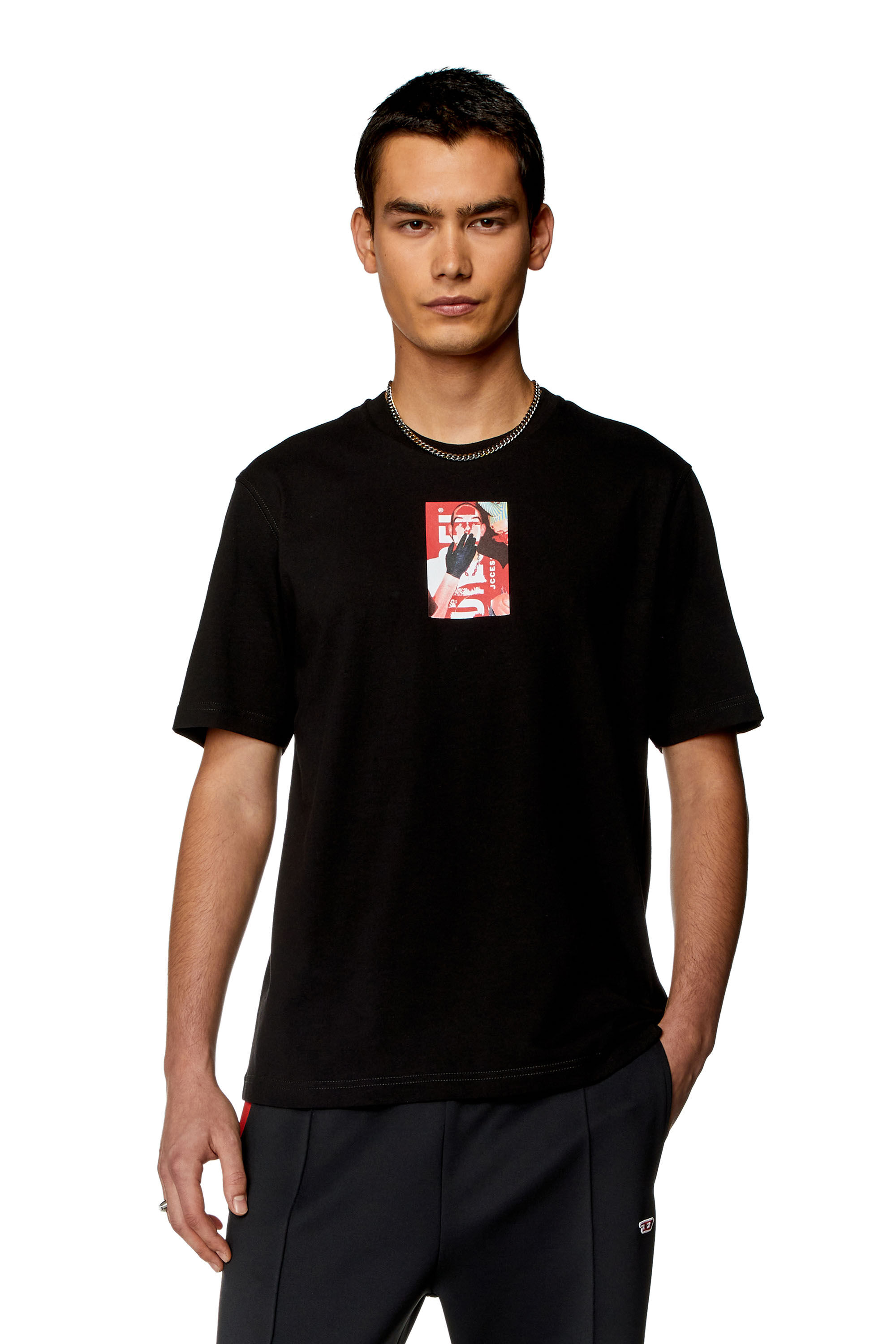 Diesel - T-JUST-N11, Homme T-shirt avec logo imprimé photo in Noir - Image 3