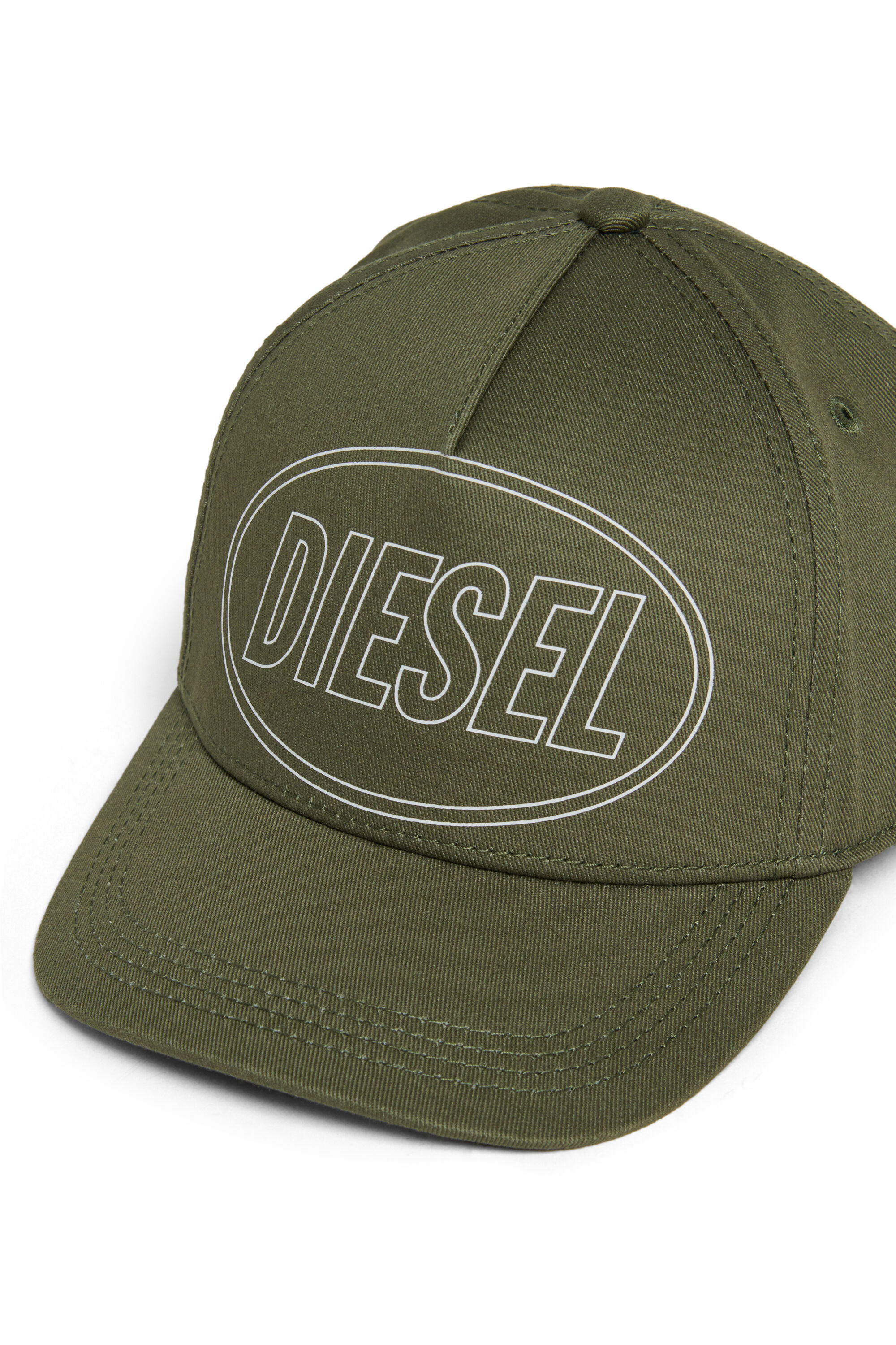 Diesel - FEPSIT, Casquette de baseball en coton uni Homme in Vert - 3