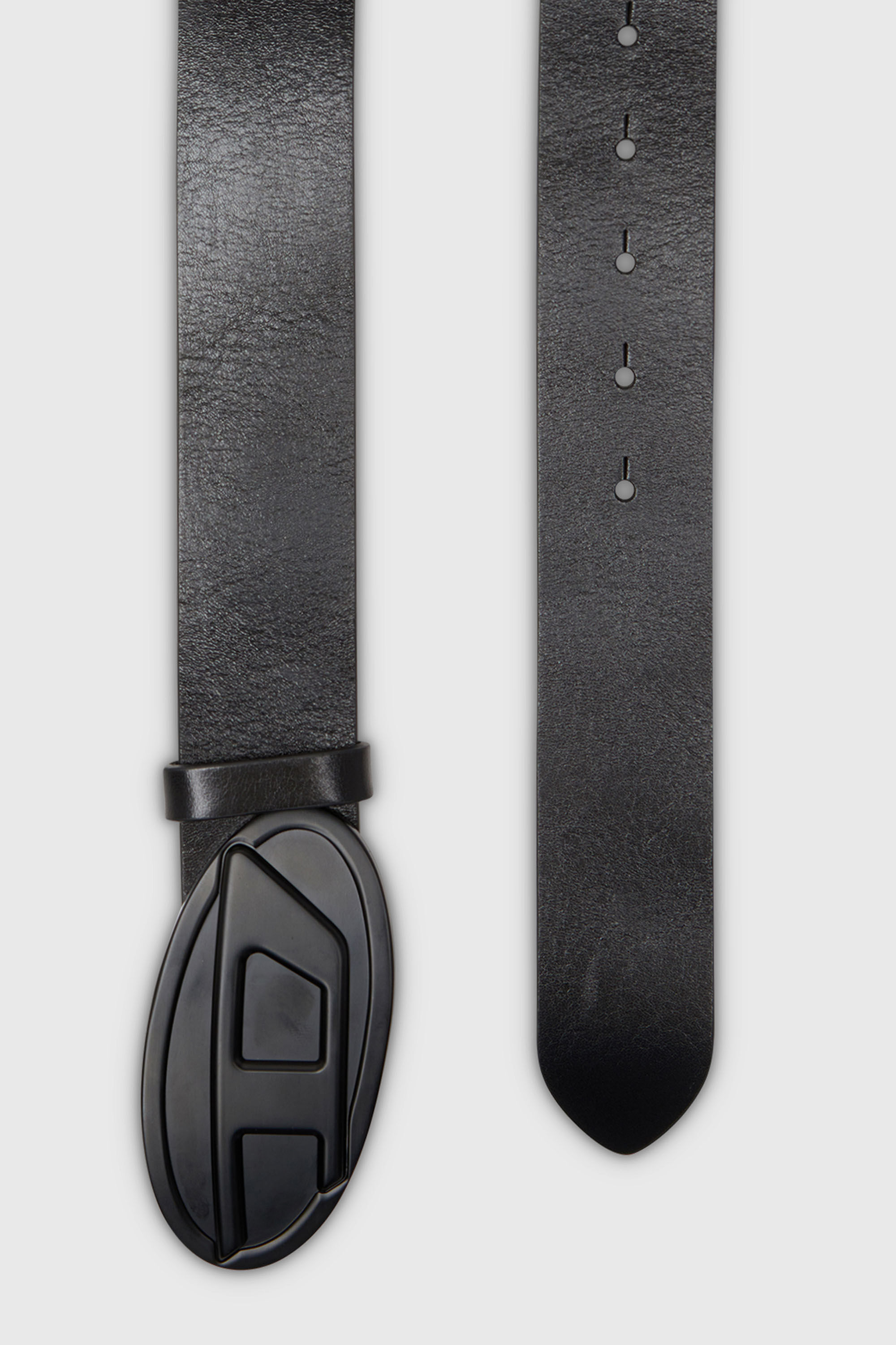 Diesel - B-1DR 2.0, Ceinture 4 cm en cuir avec plaque Oval D Femme in Noir - 2