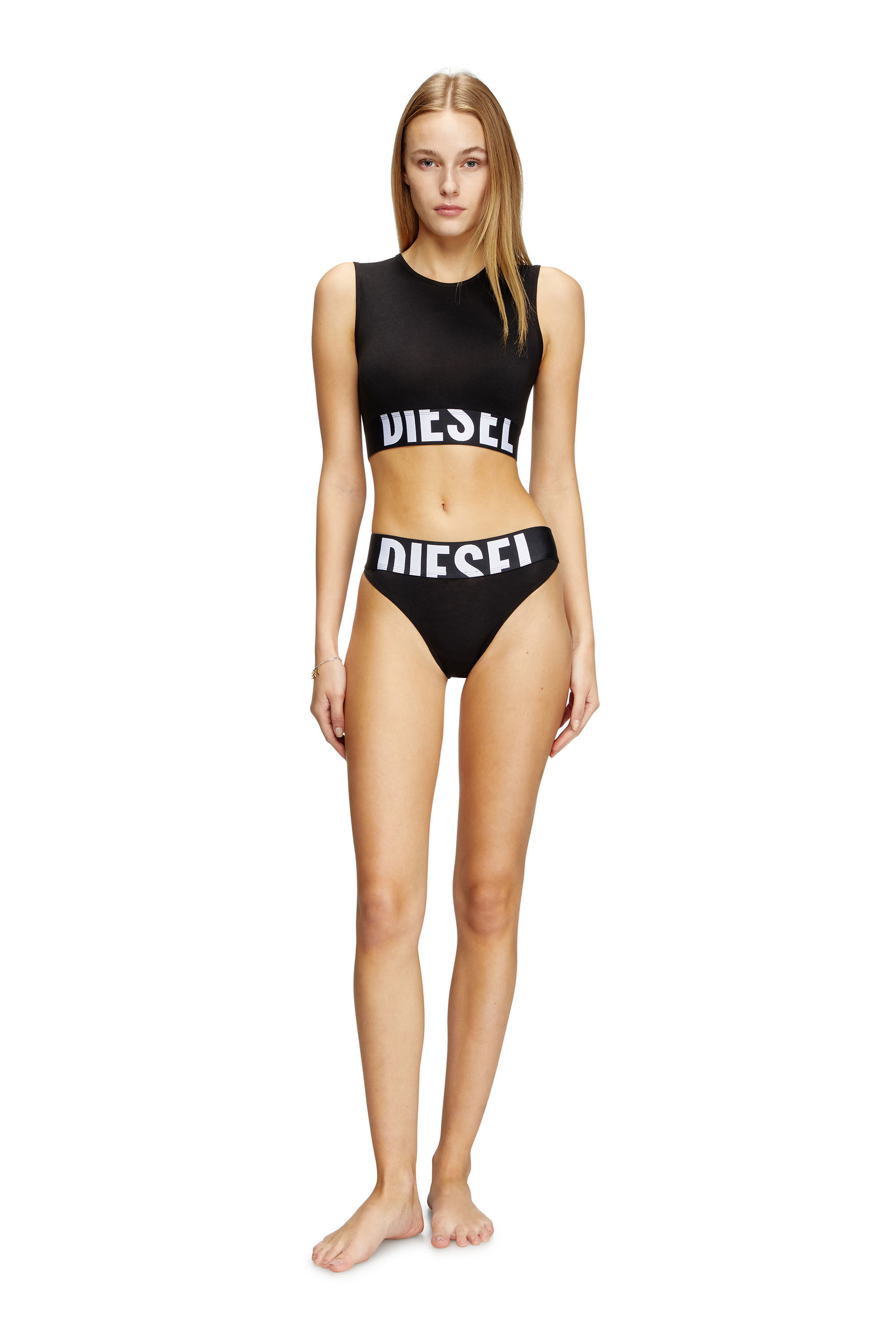 Diesel - LOLA-D-POP-3PACK, Lot de trois culottes avec logo découpé Femme in Noir - 1