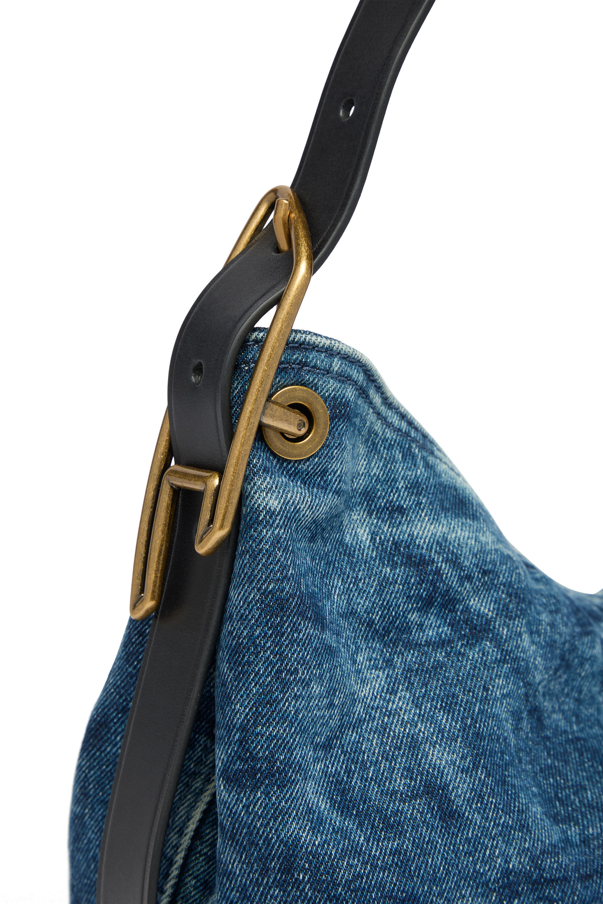 Diesel - D-LINE HOBO S, D-Line-Sac &agrave; bandouli&egrave;re en denim Femme in Bleu - 4
