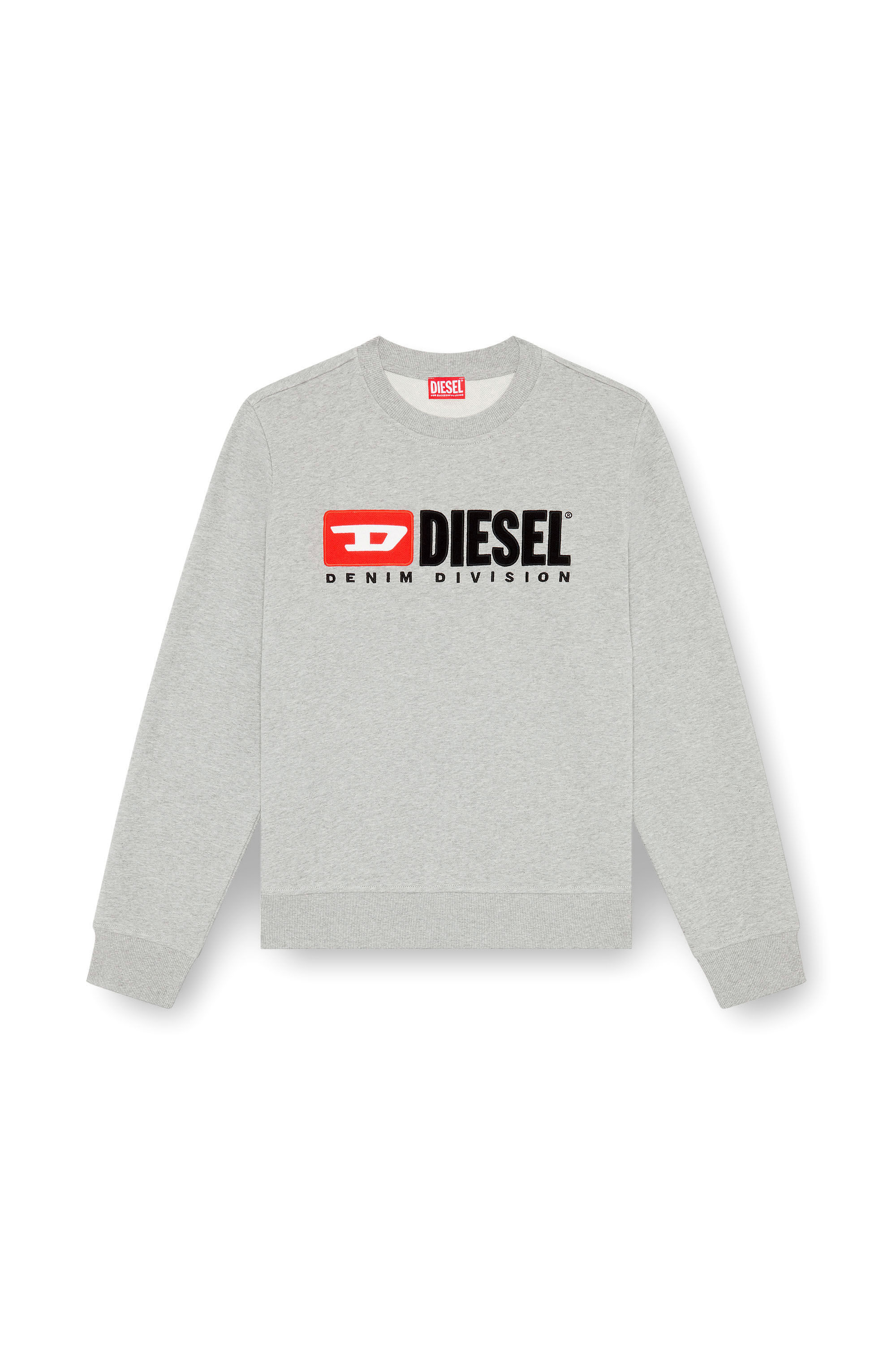 Diesel - S-BOXT-DIV, Homme Sweat-shirt avec logo Denim Division in Gris - Image 2