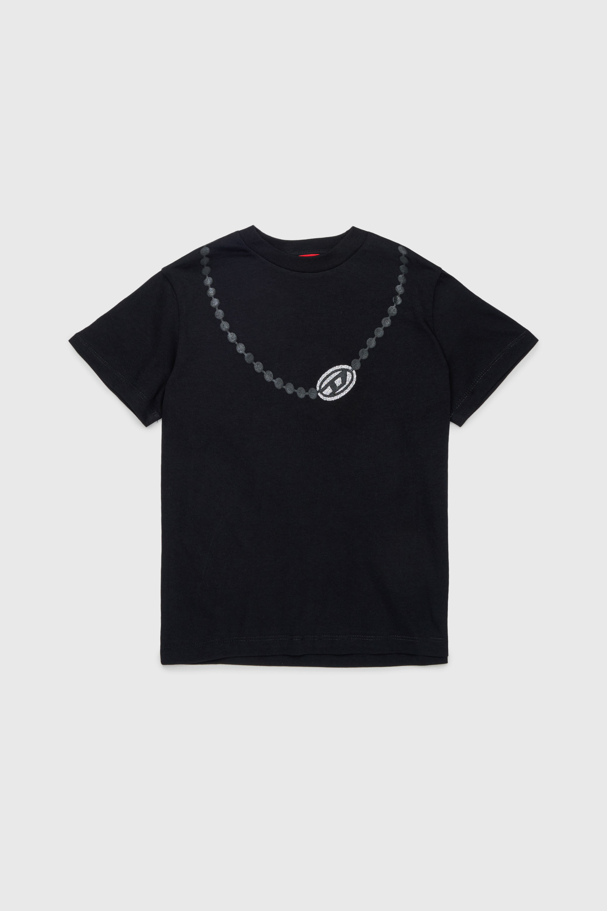 Diesel - TICLA, T-shirt en coton avec imprim&eacute; collier Femme in Noir - 1