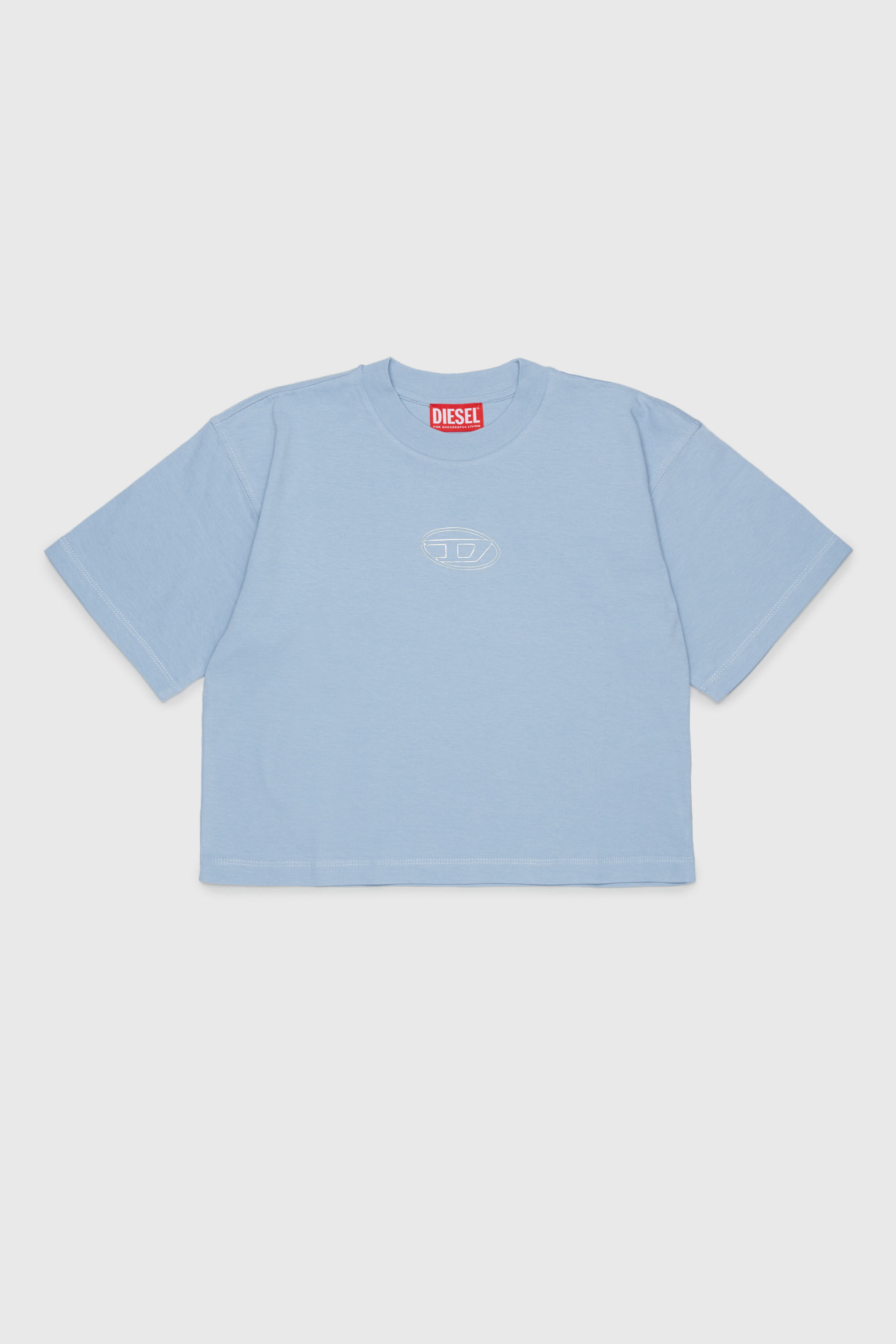 Diesel - TLIXIN, T-shirt cropped avec logo Oval D Femme in Bleu - 1