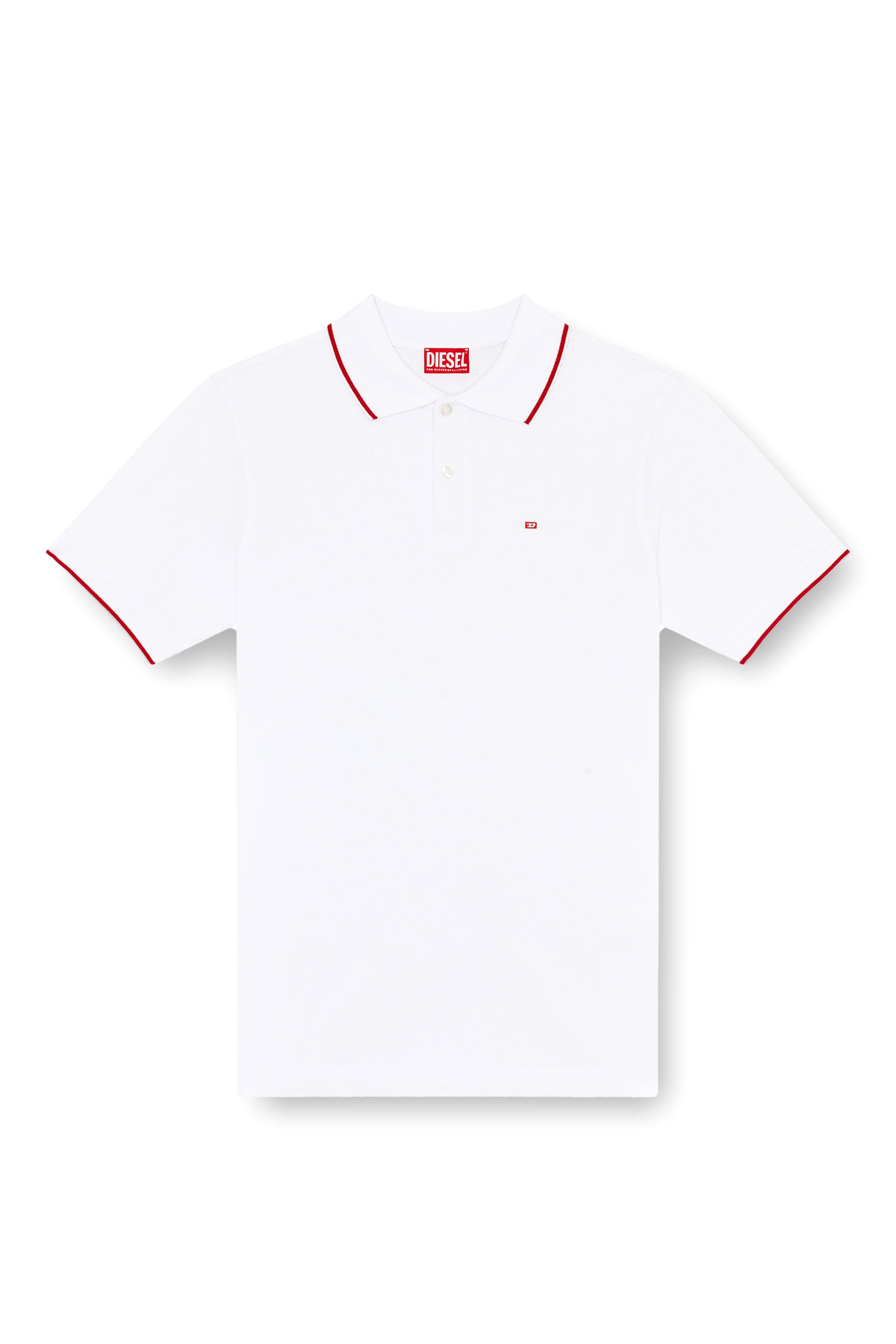 Diesel - T-FERRY-MICRODIV, Man's Polo shirt with micro Diesel embroidery in White - 2
