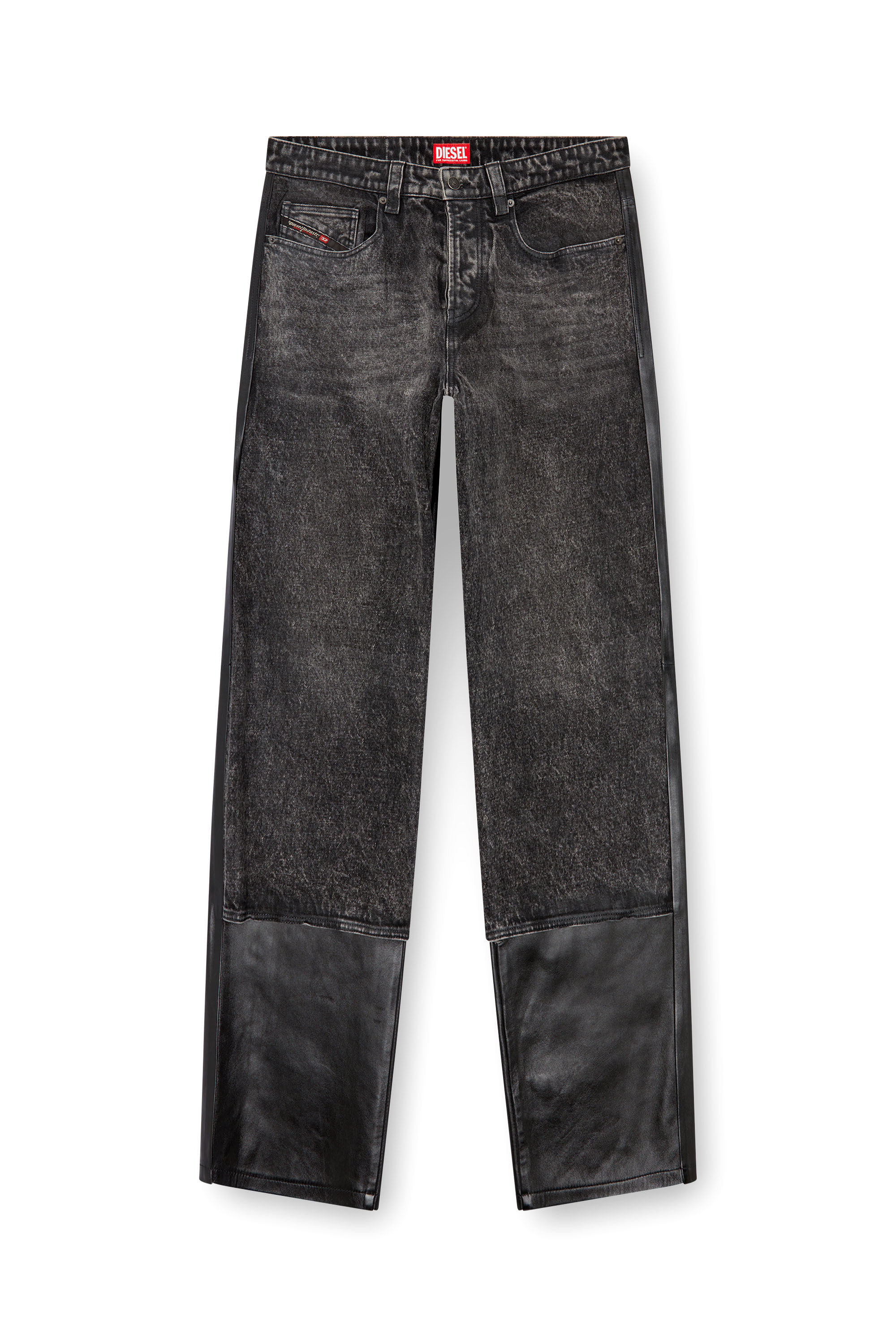 Diesel - P-BRETCH, Homme Pantalon en cuir et denim in Noir - Image 2