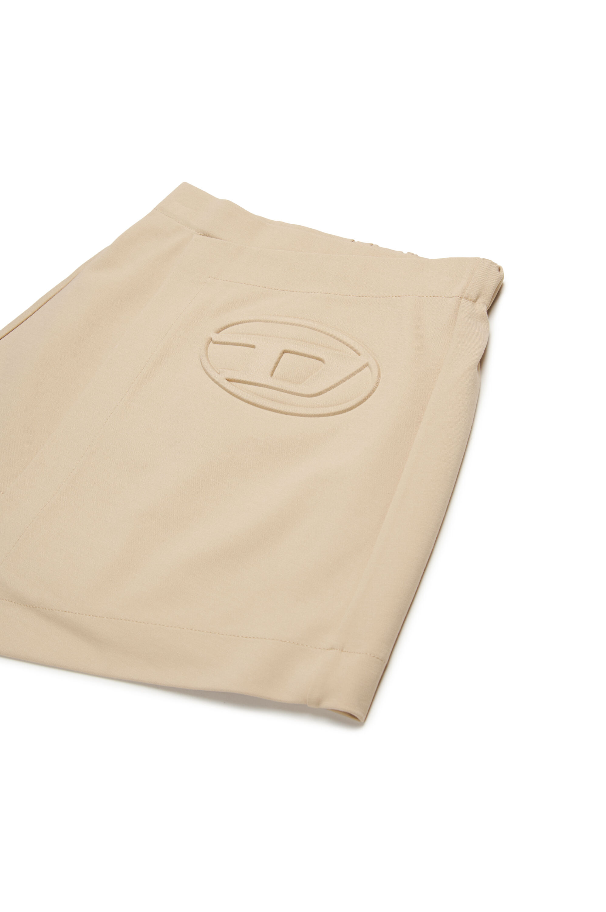 Diesel - GILSY, Mini-jupe enveloppante avec logo Oval D embossé Femme in Marron - 3