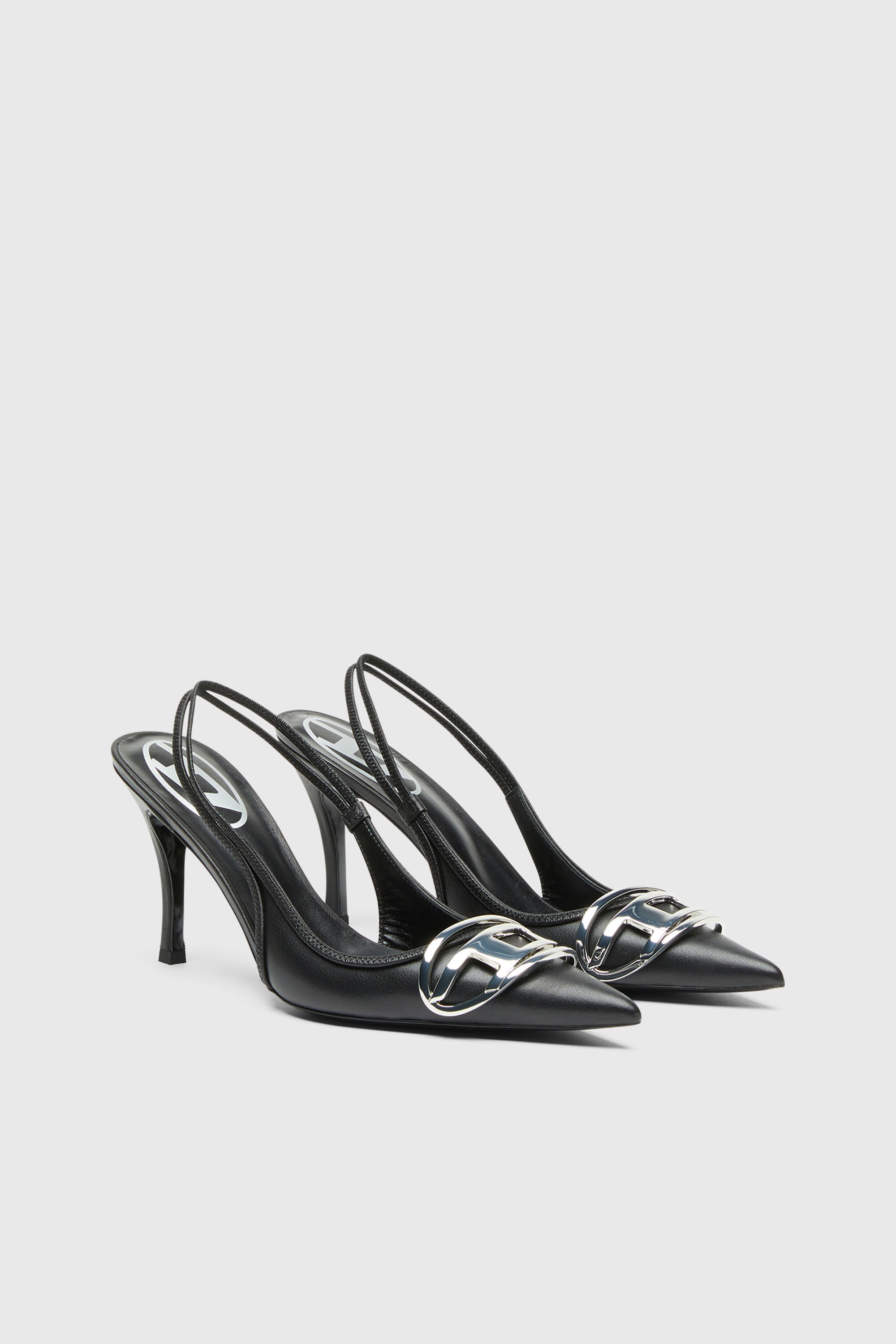 ☆美品☆DIESEL ディーゼル D-VENUS ミュール ハイヒール Dロゴ D-VENUS SB Woman: Slingback pumps in nappa leather, D logo
