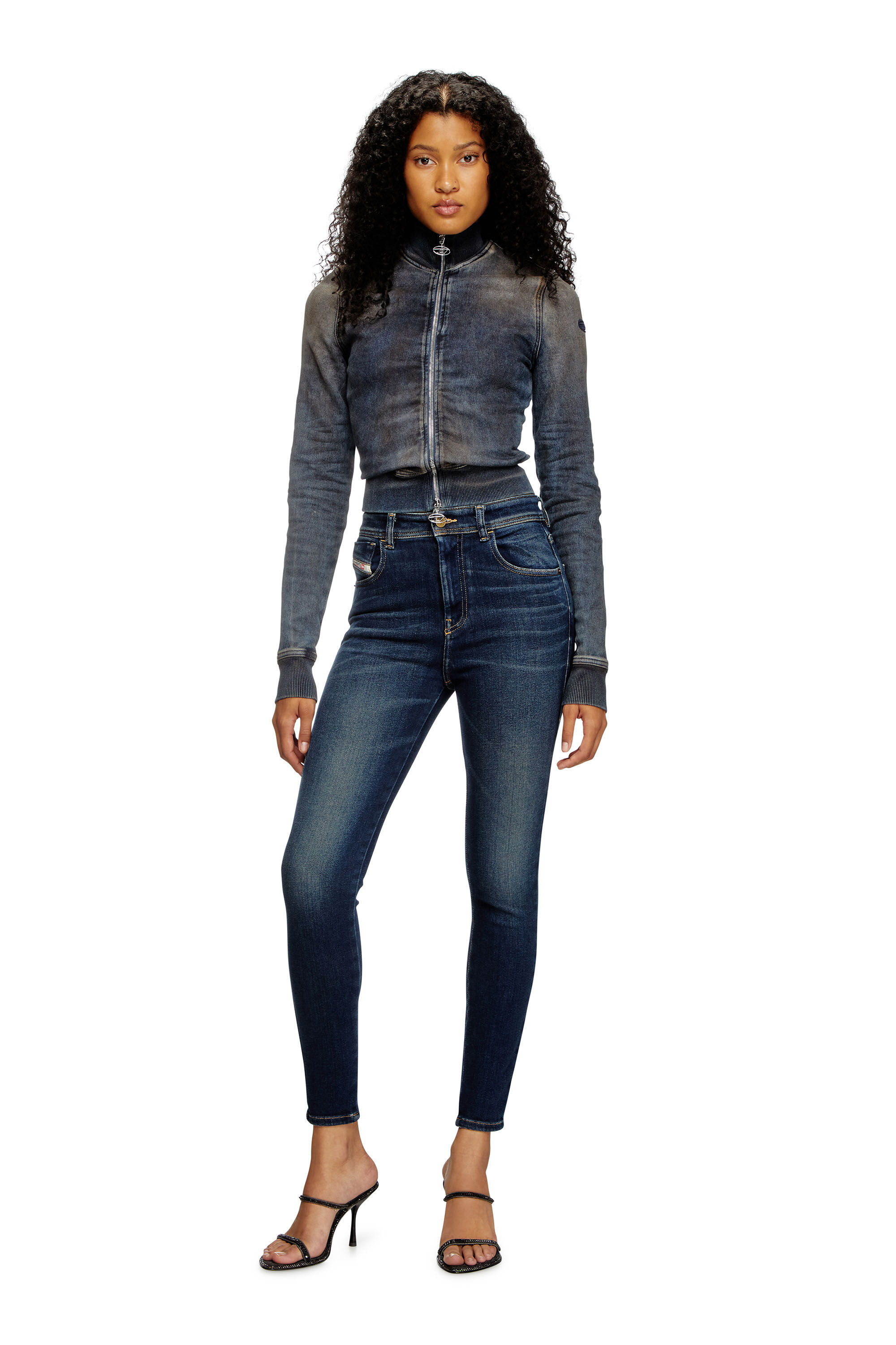 Diesel - Super skinny Jeans 1984 Slandy-High 09J11 Femme, Bleu Foncé - Image 1