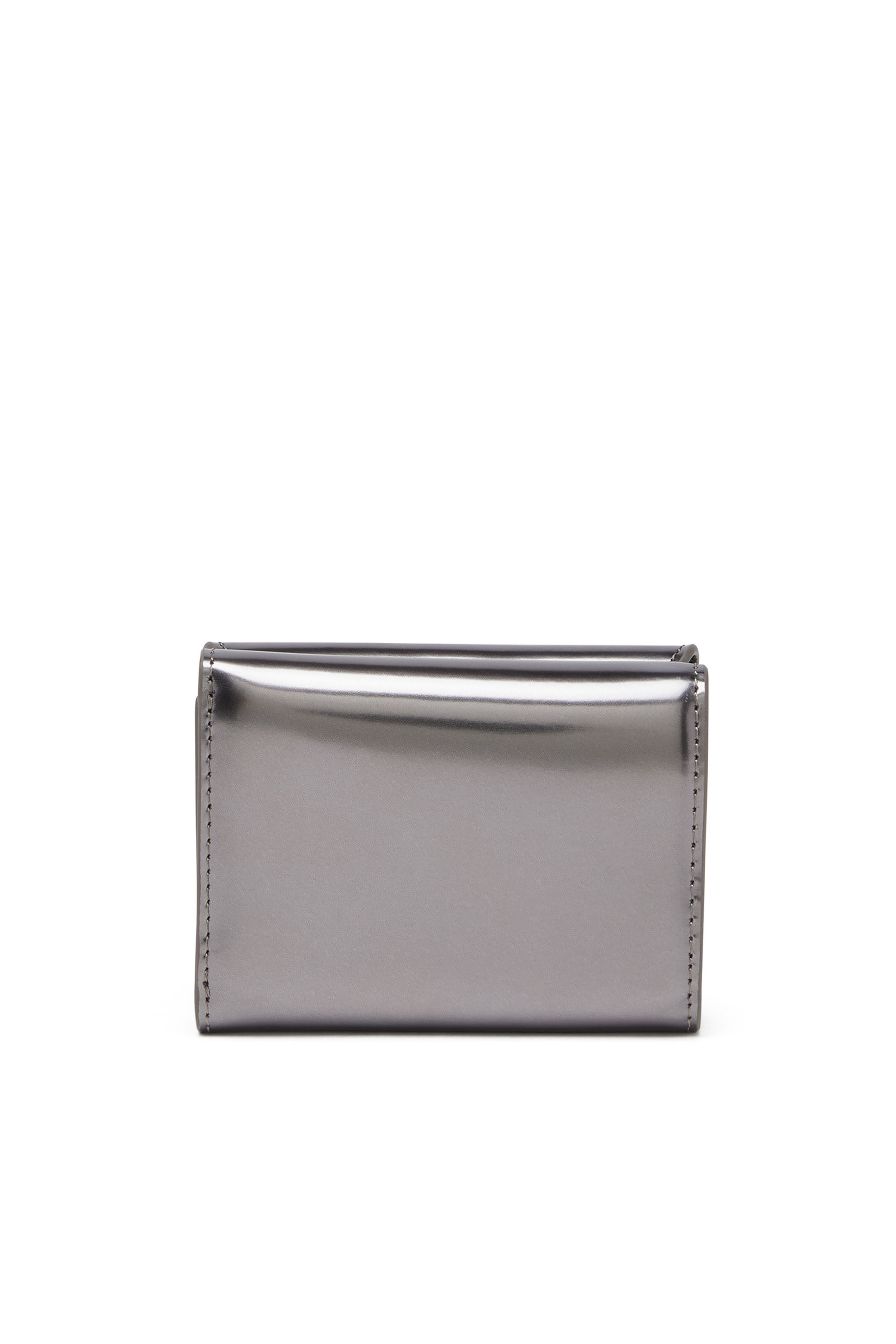 Diesel - 1DR TRI FOLD COIN XS II, Portefeuille à trois volets en cuir effet miroir Femme in Gris - 2