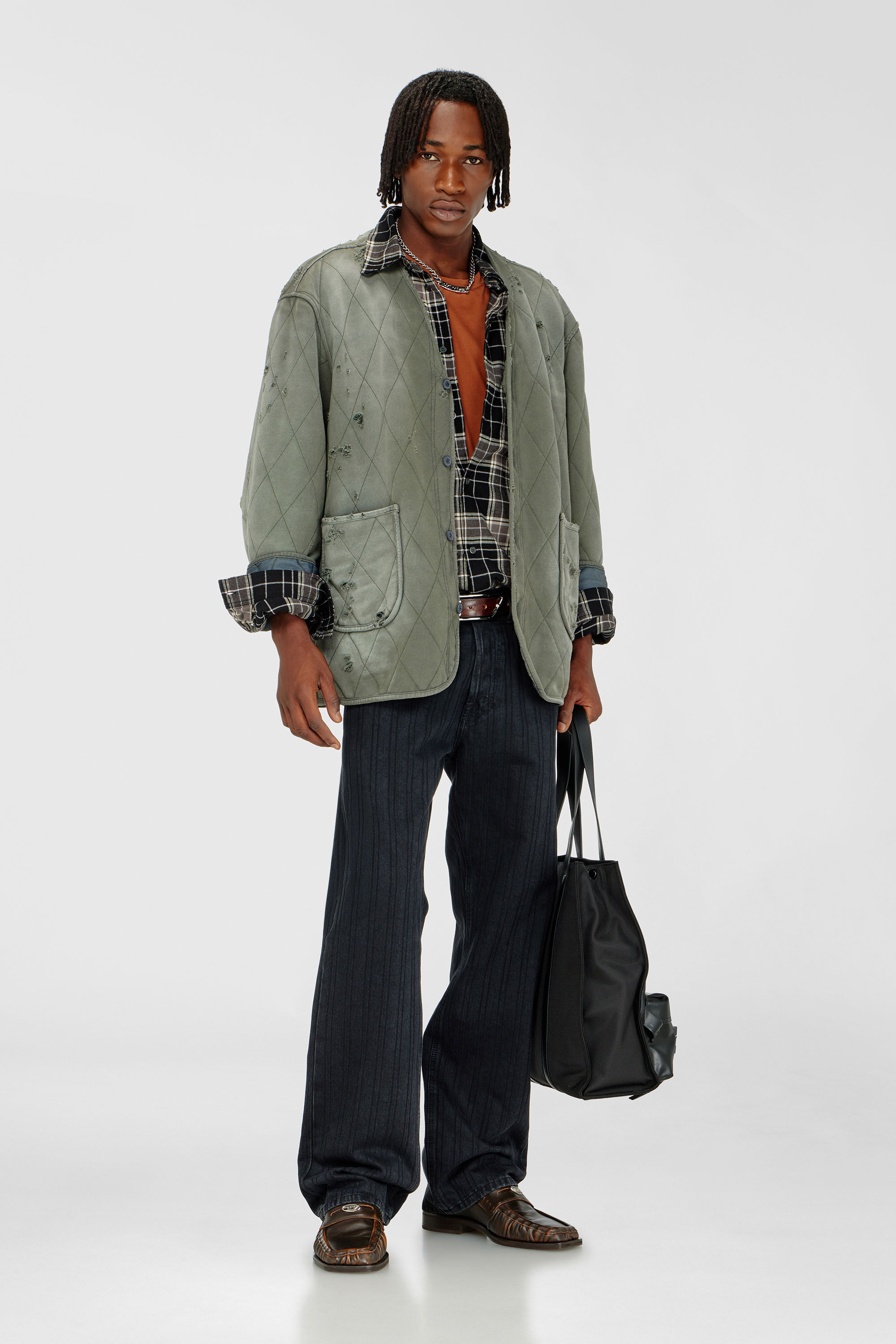 Diesel - Relaxed Jeans 1980 D-Eeper 09Q12 Homme, Noir/Gris fonc&eacute; - Image 1