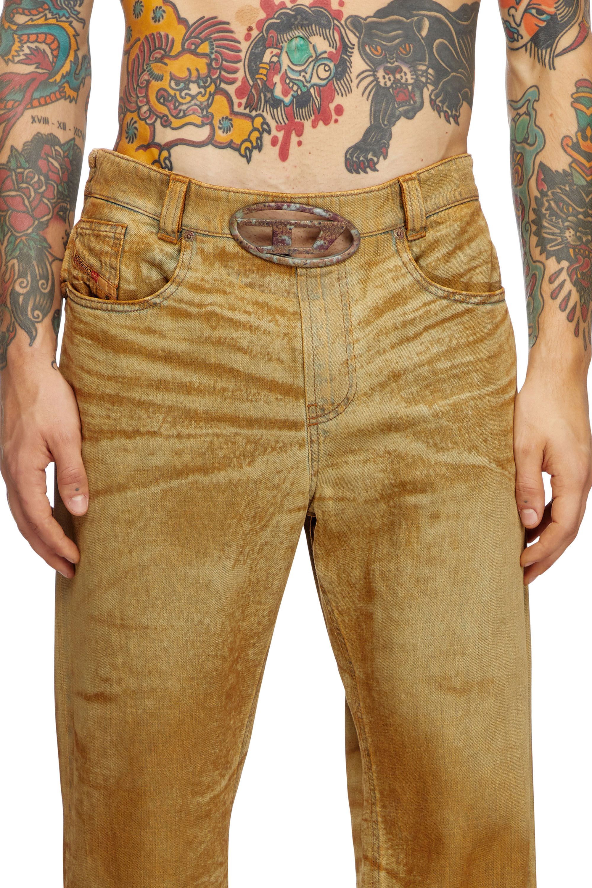 Diesel - Straight Jeans 2010 D-Macs 0AJET Homme, Marron Clair - Image 5