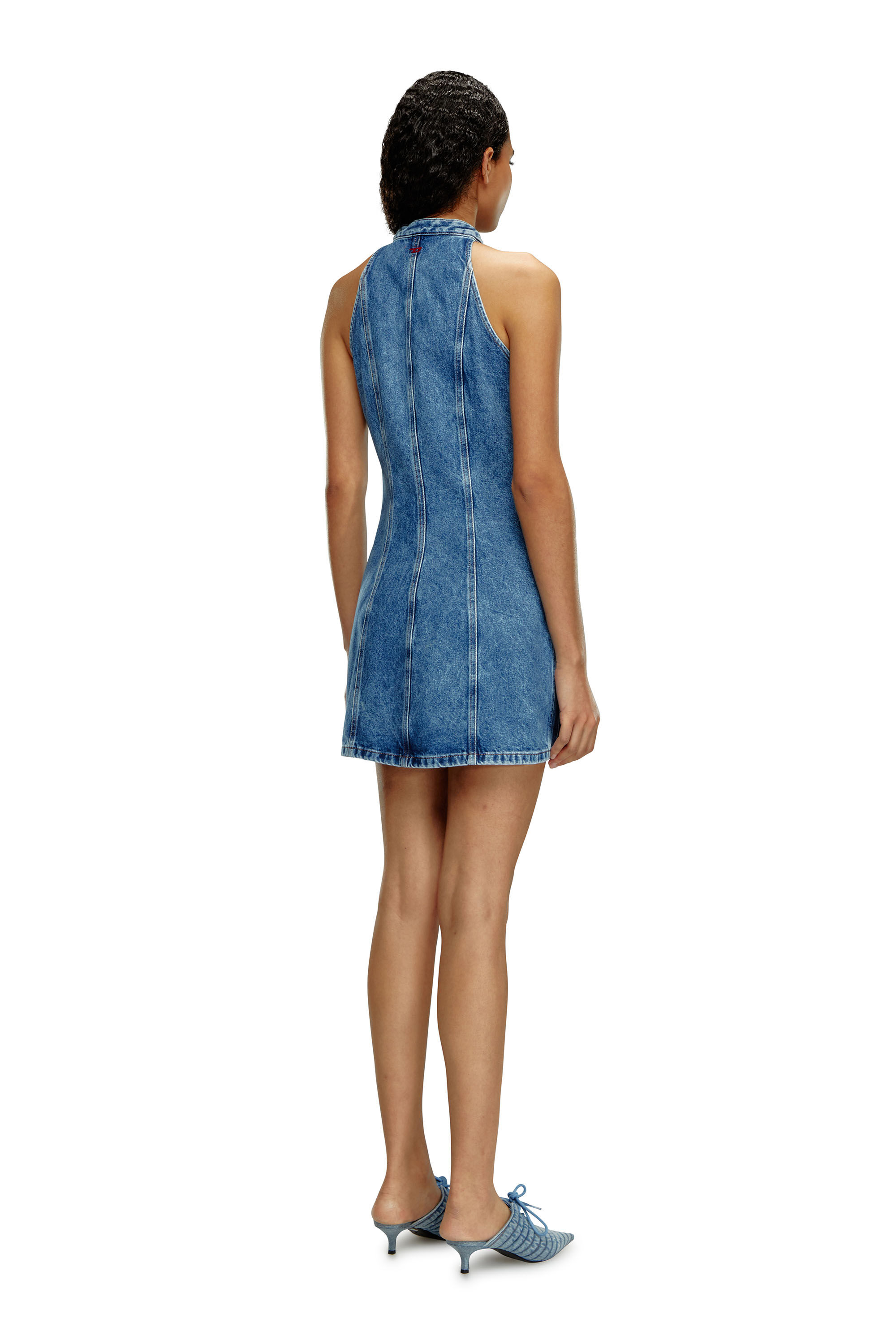 Diesel - DE-LULU-SHORT, Femme Mini-robe en denim stretch in Bleu - Image 3