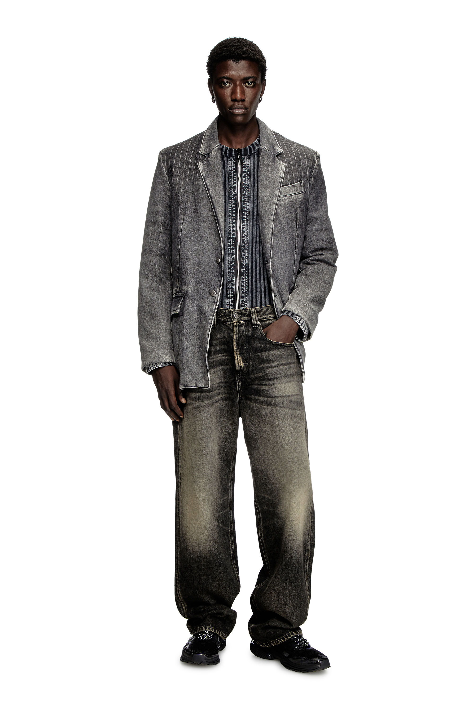 パンツ DIESEL Relaxed Jeans 2001 D-Macro 007z1 Men's Relaxed Jeans | Black/Dark grey | Diesel 2001 D-Macro
