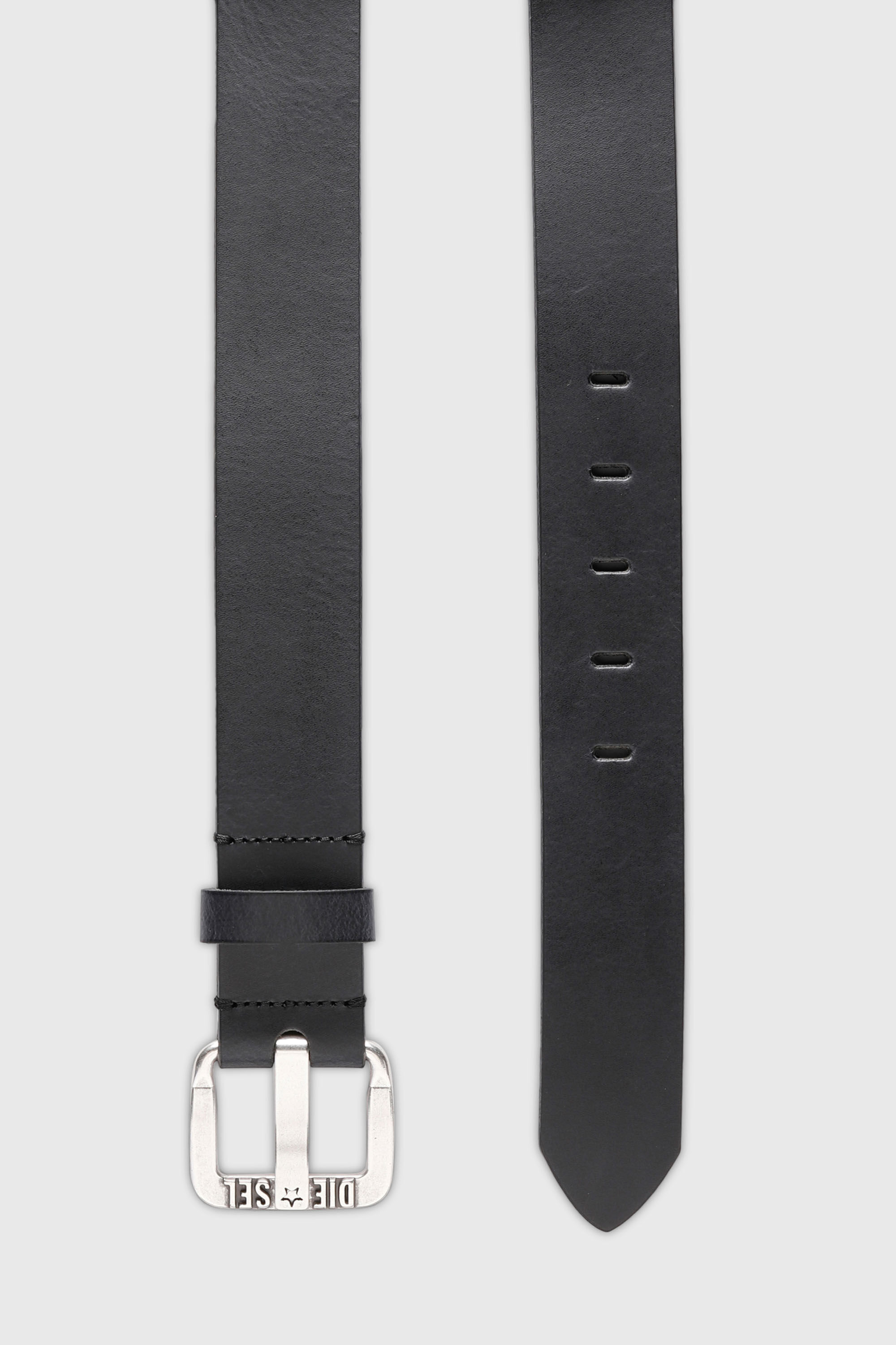 Diesel - B-STAR II, Ceinture 3.9 cm en cuir avec boucle logo &eacute;toile en m&eacute;tal Homme in Noir - 3