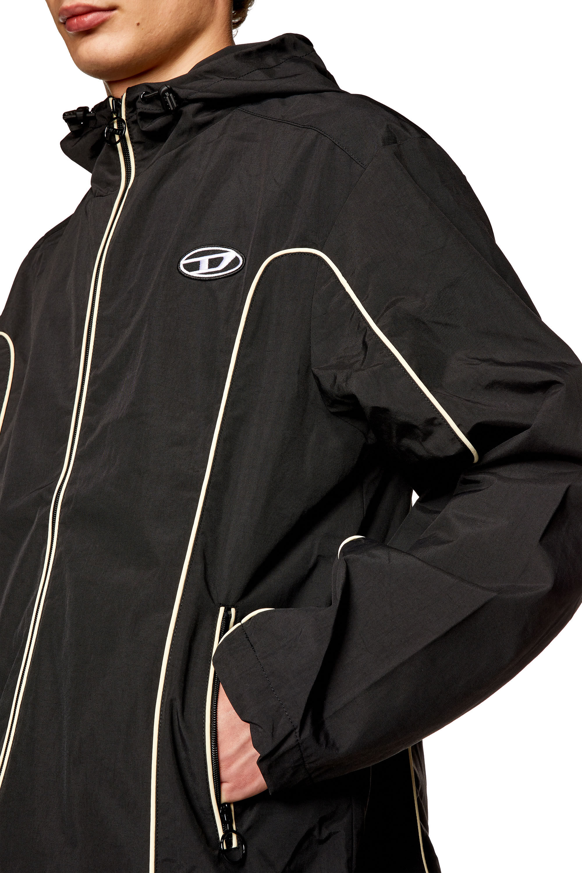 J HIVES Man Windbreaker Jacket with contrast piping Diesel
