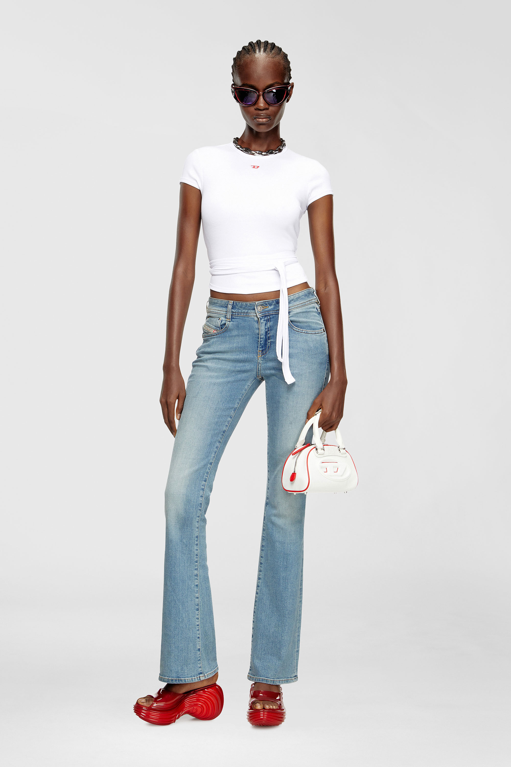 Diesel - MELISSA QUANTUM PLATFORM, Mule &agrave; plateforme en Melflex&reg; Femme in Rouge - 7