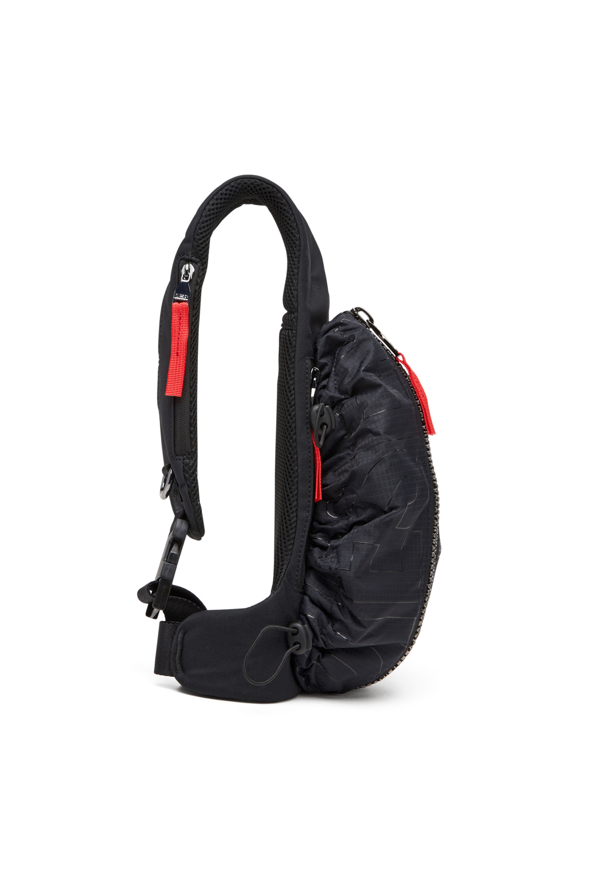 Diesel - ZIP-D CROSSBODY X, Zip-D-Sac à bandoulière en jacquard à carreaux Homme in Noir - 4