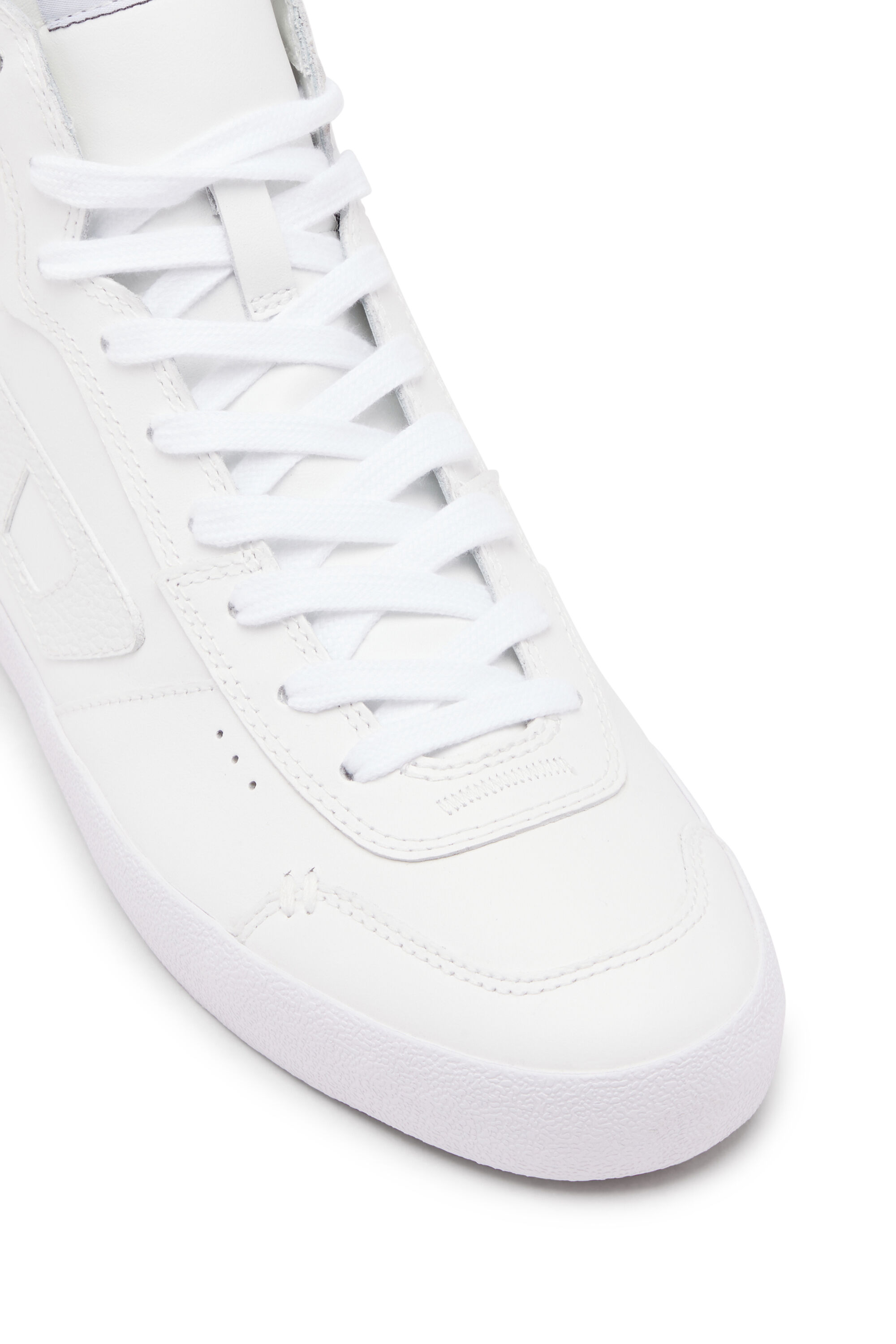 S Leroji Mid Sneakers montantes en cuir lisse Femme Blanc Diesel