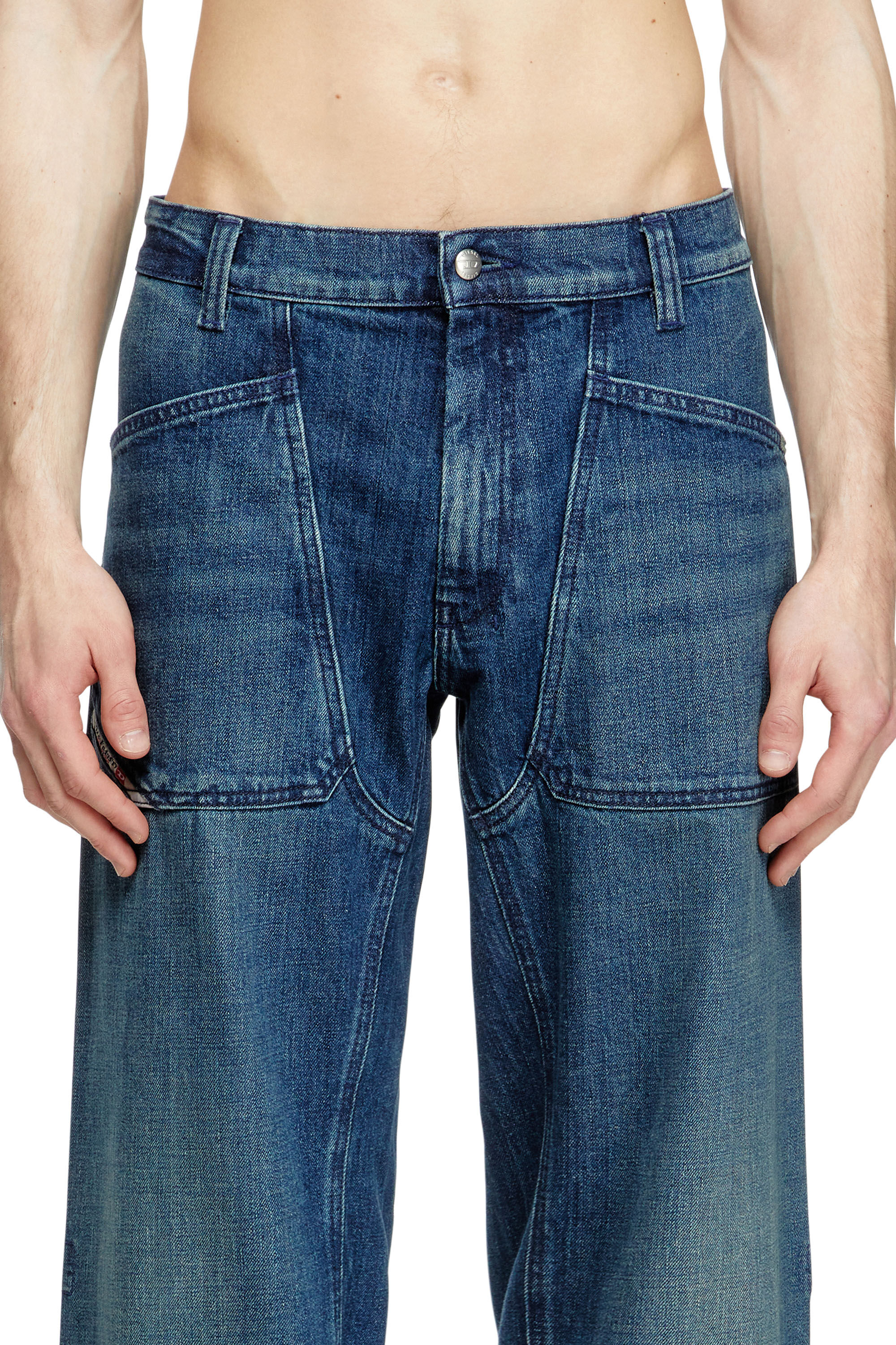 Diesel - Relaxed Jeans D-Zeta 0DBDS Homme, Bleu Foncé - Image 5