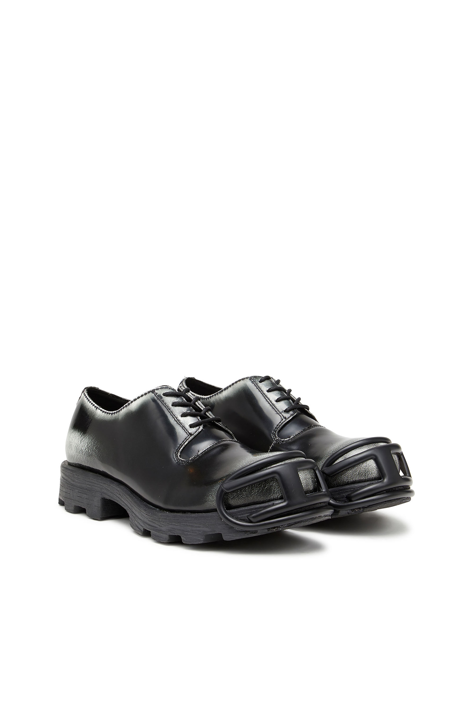 Diesel - D-HAMMER SO D, D-Hammer-Derbies en cuir brillant bicolore Homme in Polychrome - 2