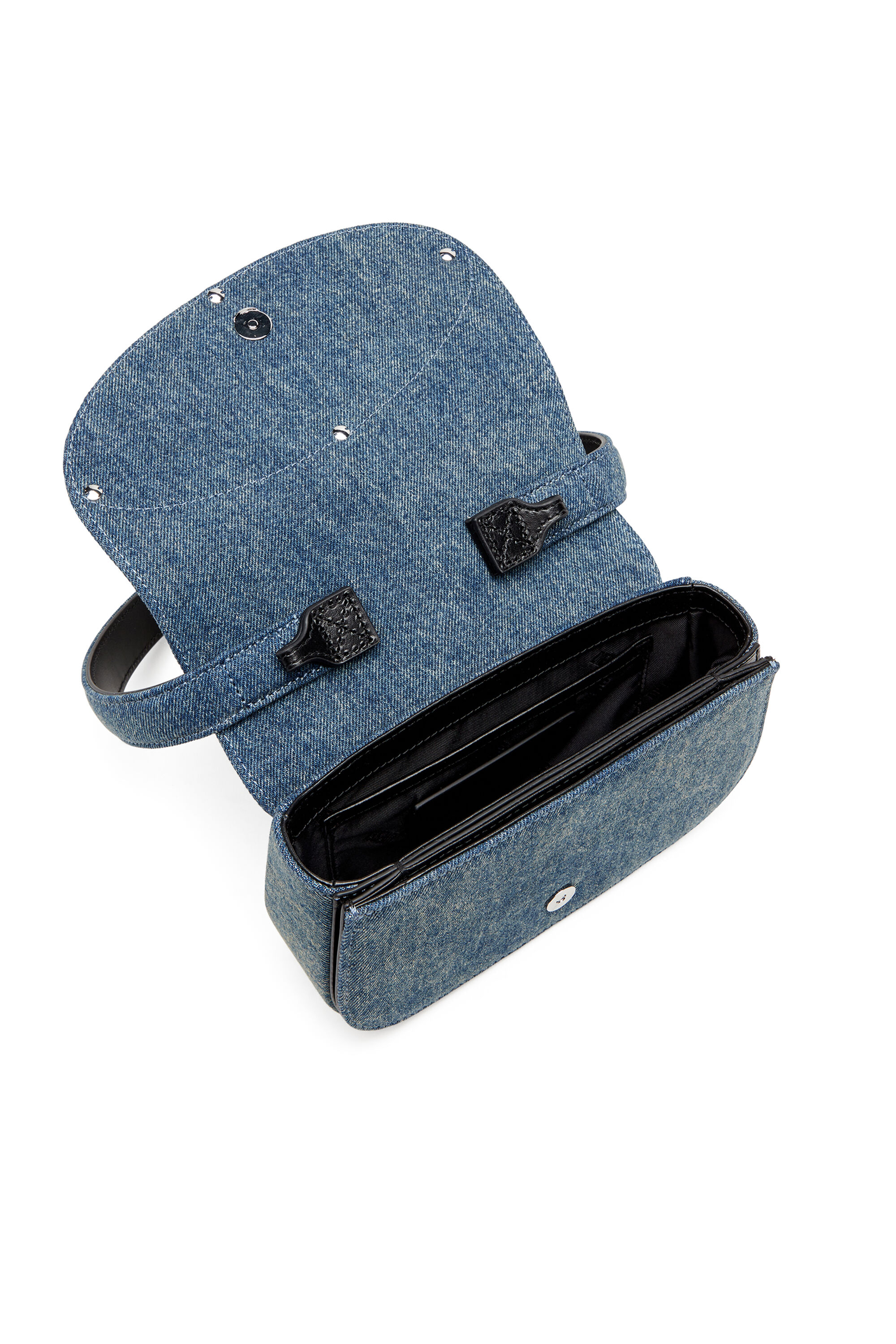 Diesel - 1DR, 1DR-Sac épaule iconique en denim solarisé Femme in Bleu - 5