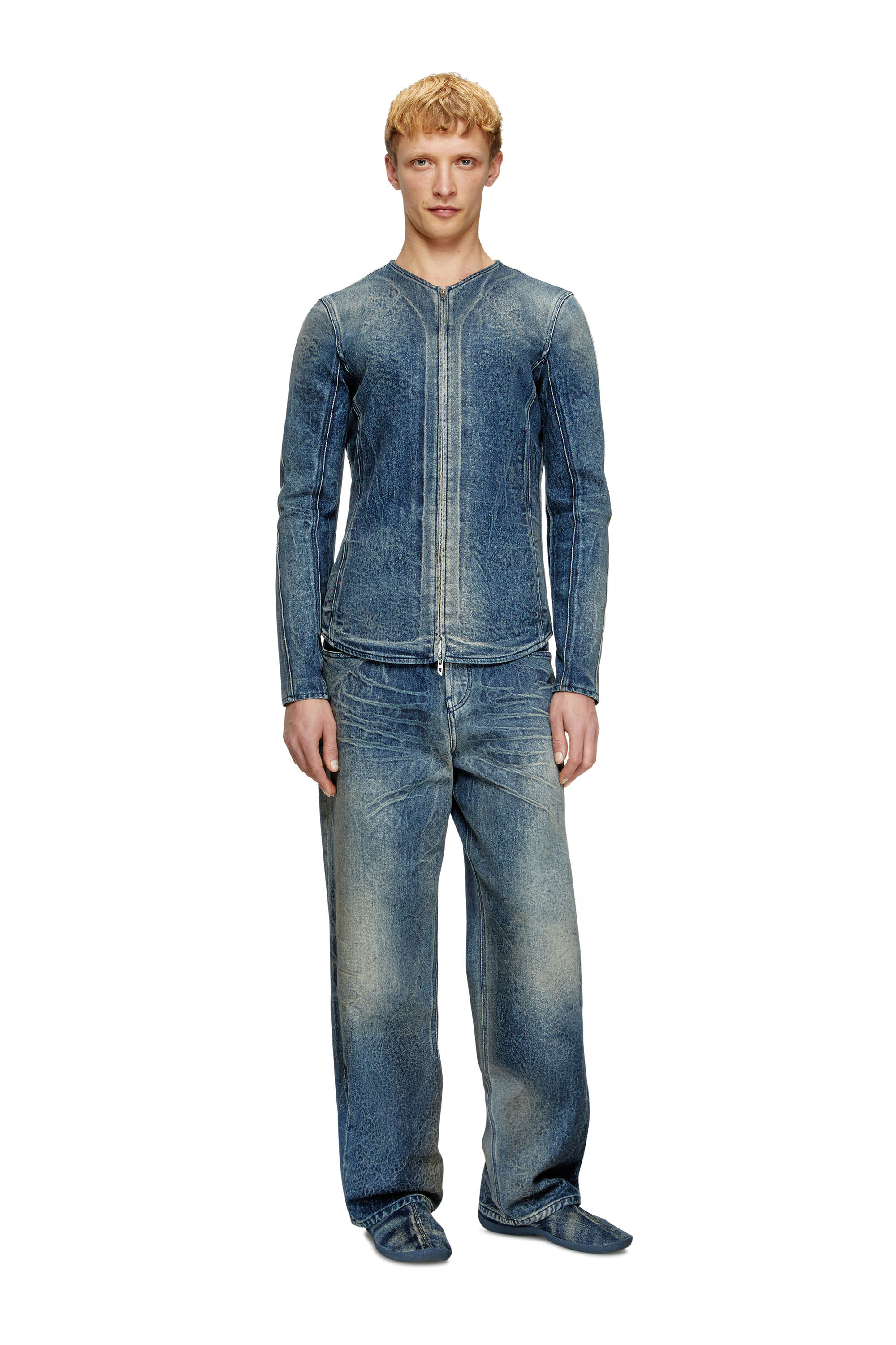 Diesel - Relaxed Jeans 2001 D-Macro 007BG Homme, Bleu Foncé - Image 1