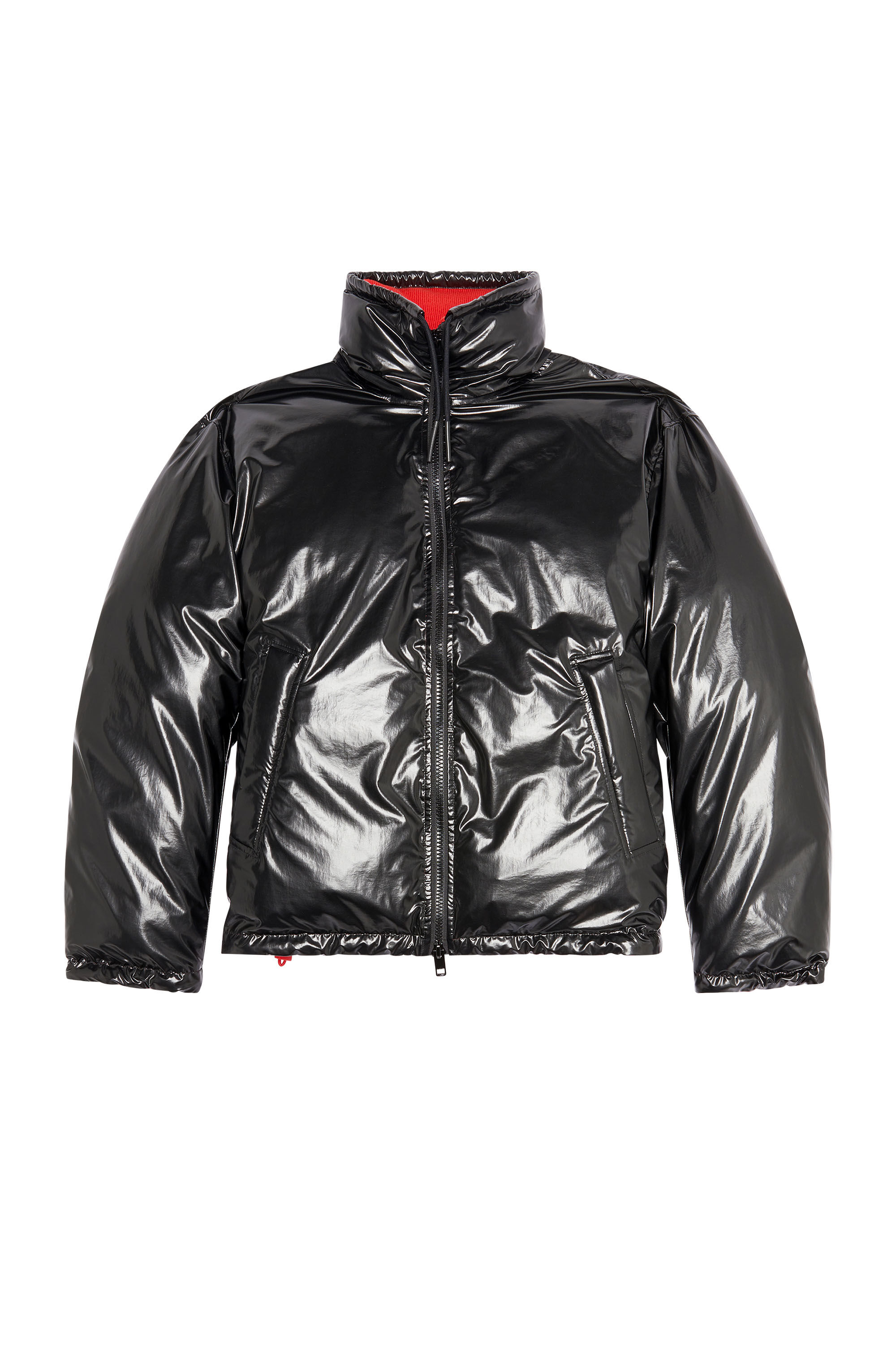 Diesel - W-JUPIT, Veste en nylon brillant avec maxi logo Homme in Polychrome - 2
