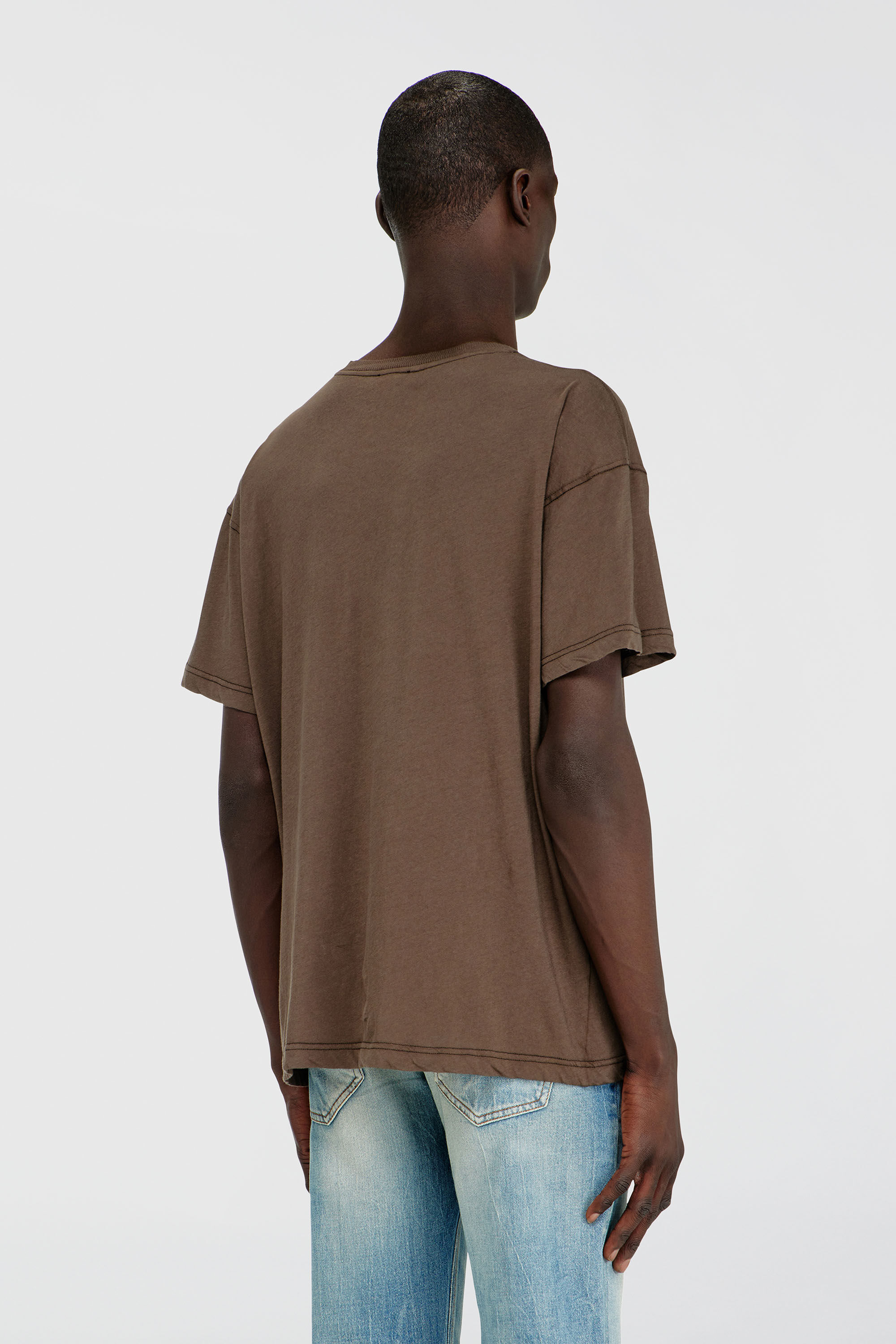 Diesel - T-NORM-AA1, T-shirt droite avec imprim&eacute; Ph&eacute;nix Homme in Marron - 4