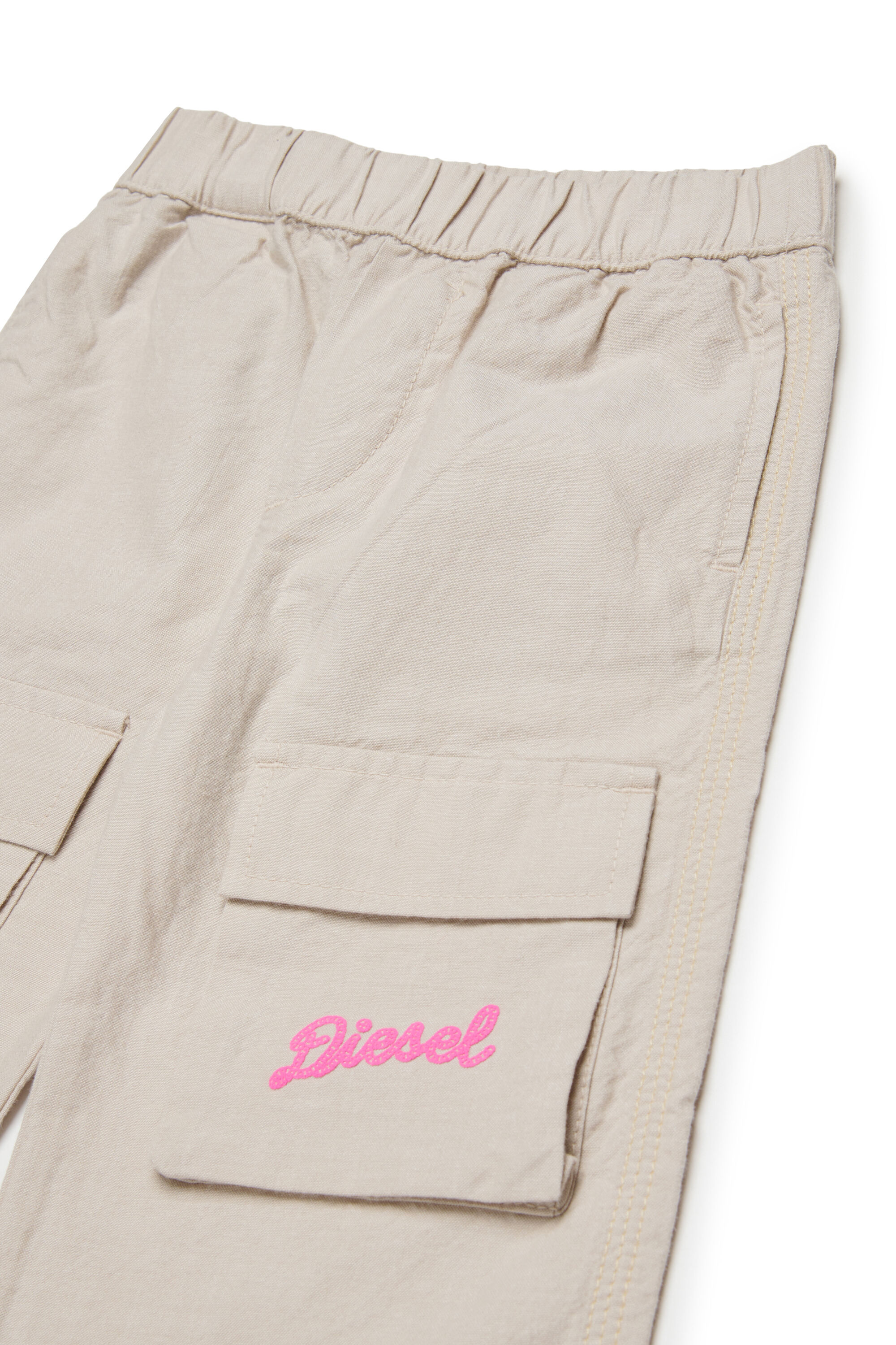 Diesel - POLDYB, Pantalon en coton avec poches cargo Femme in Blanc - 3