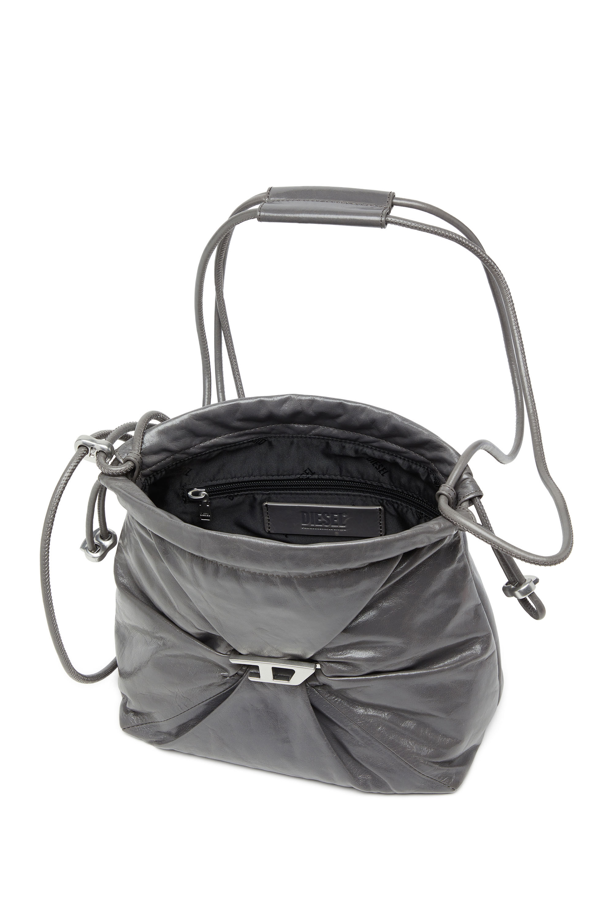 DIESEL ◆ Scrunch-D バケットバッグ Women's Scrunch-D-Bucket bag in shiny wrinkled leather