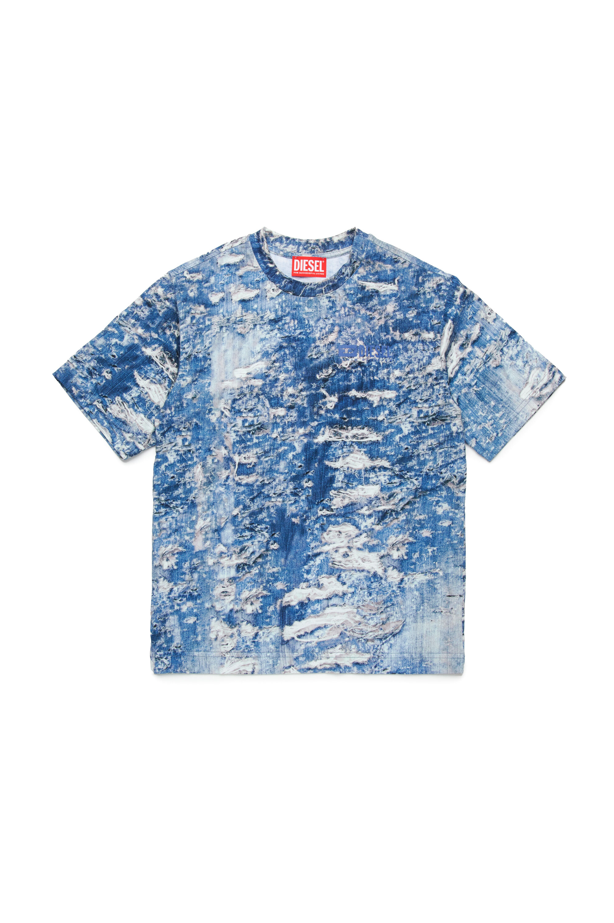 Diesel - TARSTON OVER, T-shirt avec Tiger Breaks trompe l'œil Homme in Bleu - 1