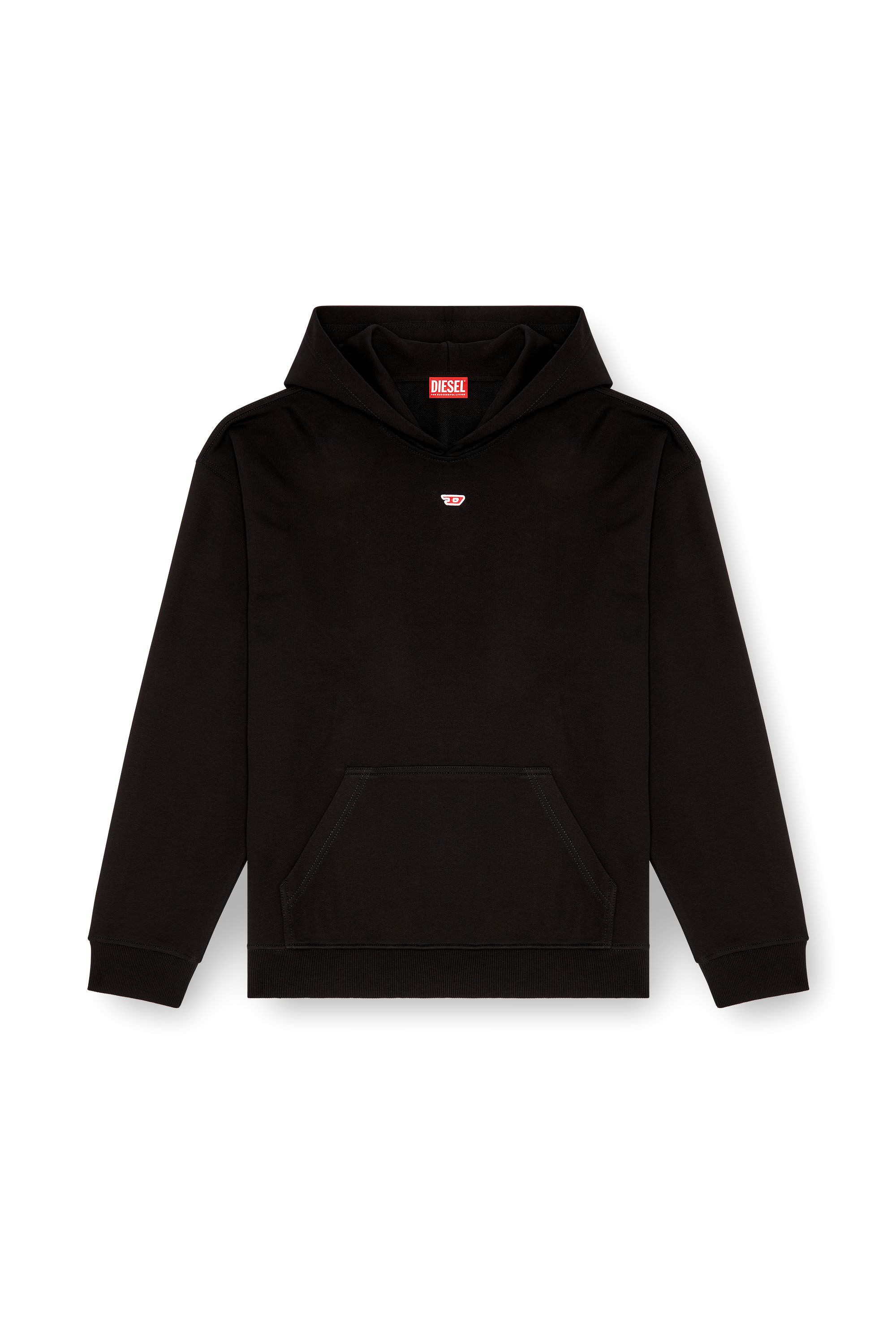 Men's Hoodie with D logo patch | Black | Diesel