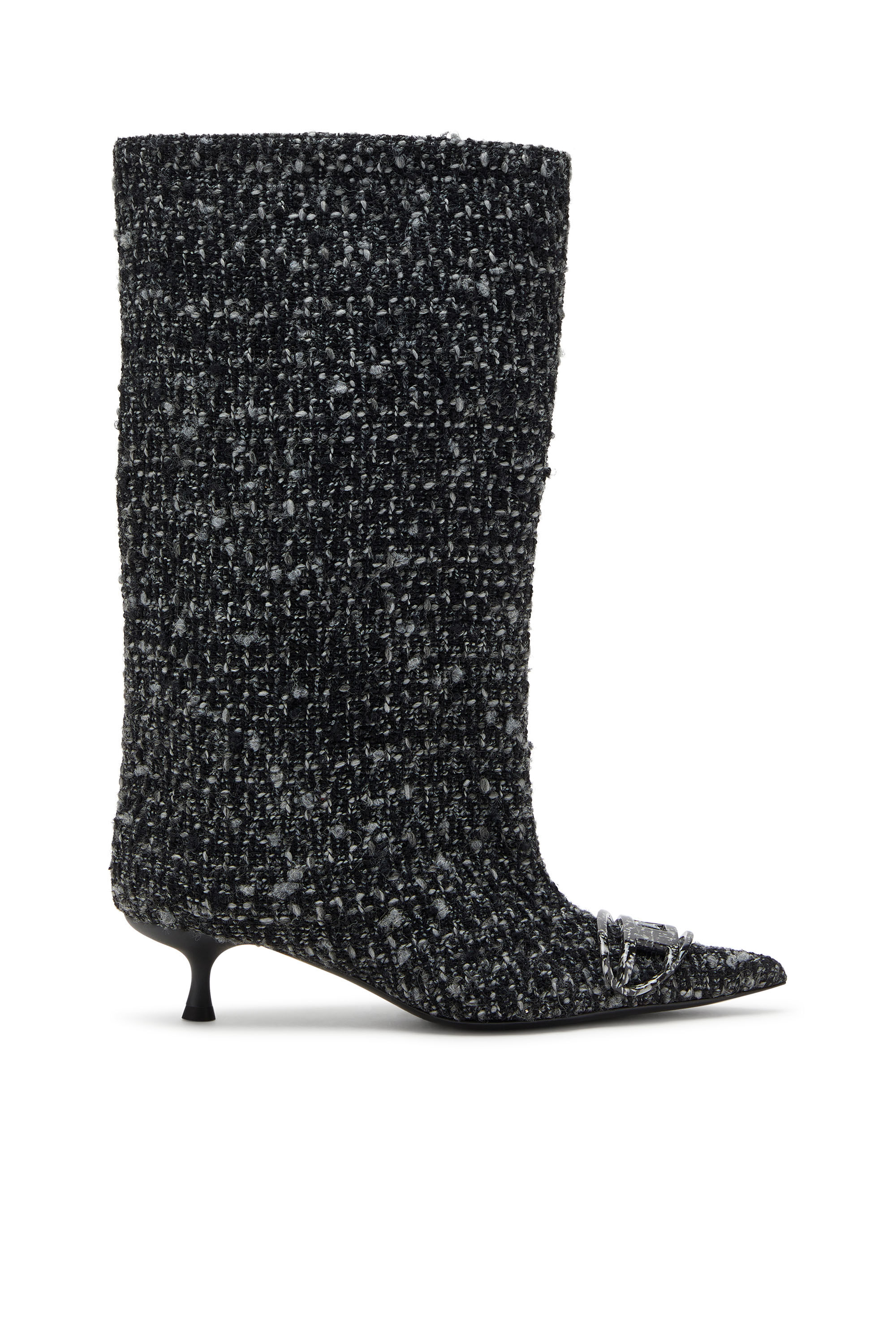 Diesel - D-VENUS 40 KB TUBE, Bottes hauteur genou en bouclé Femme in Noir - 1