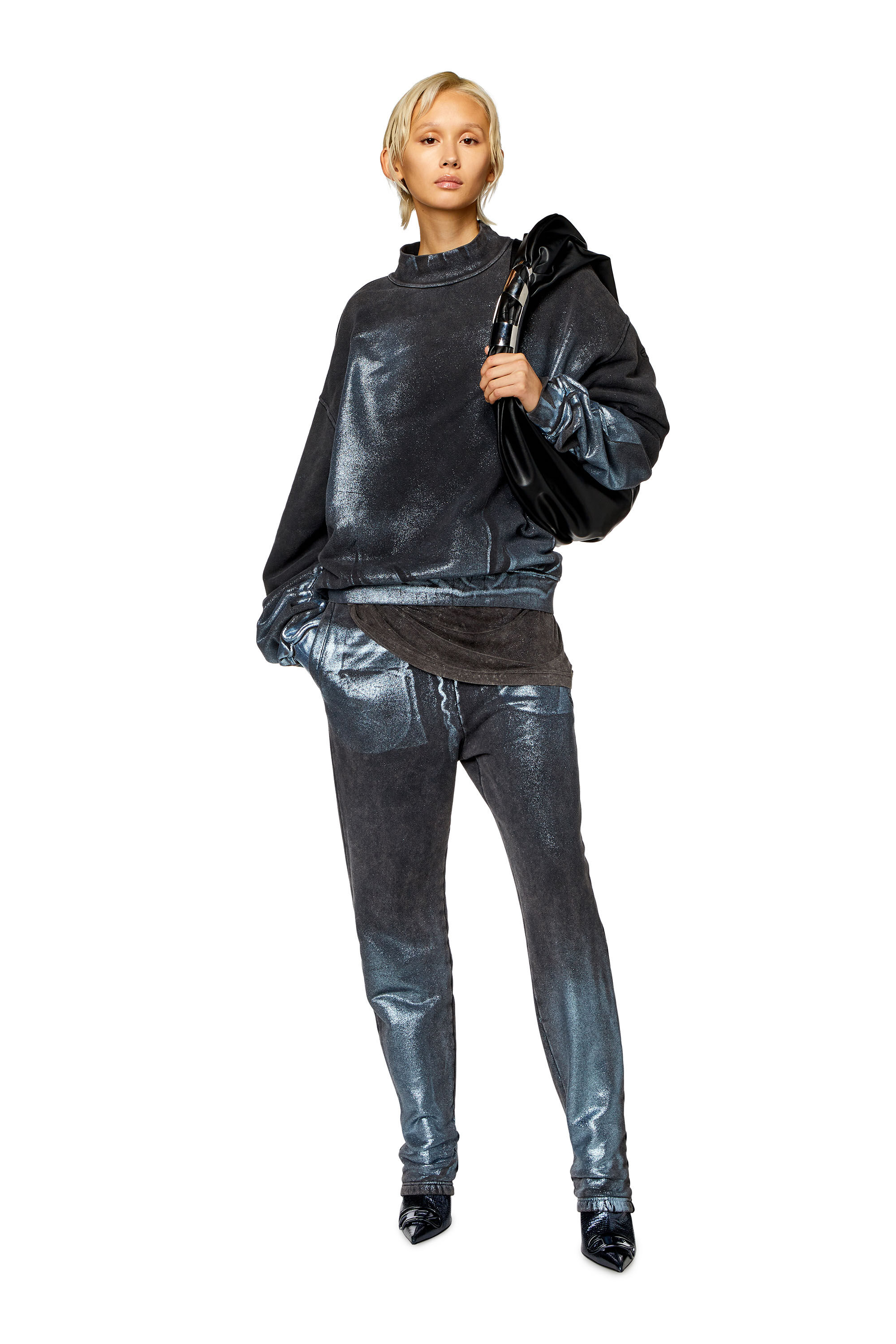 Diesel - F-ALEXAN, Homme Sweat-shirt métallisé délavé in Polychrome - Image 7