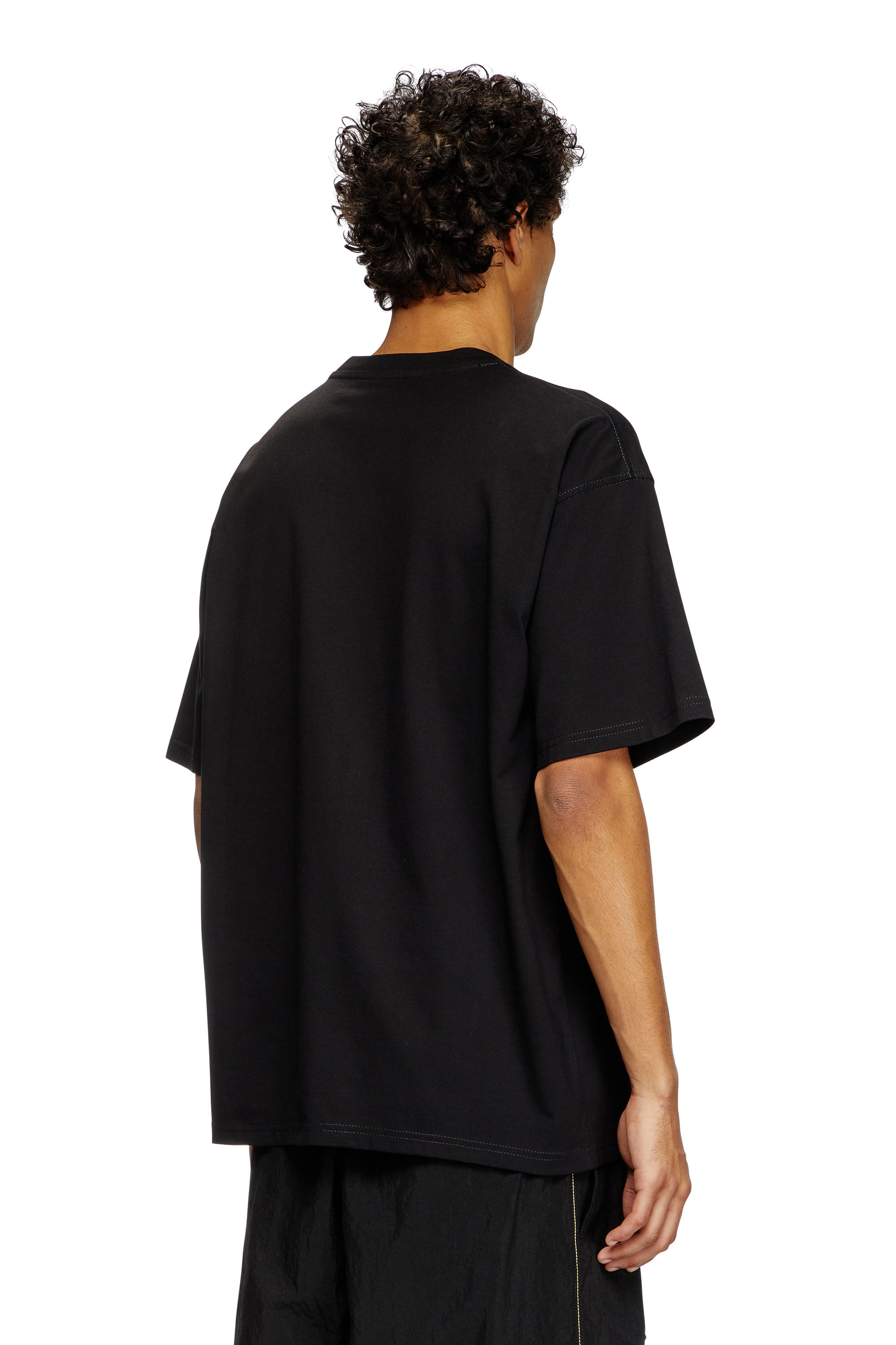 Diesel - T-BOXT-R20, T-shirt avec logo floqué effet bouffant Homme in Noir - 3