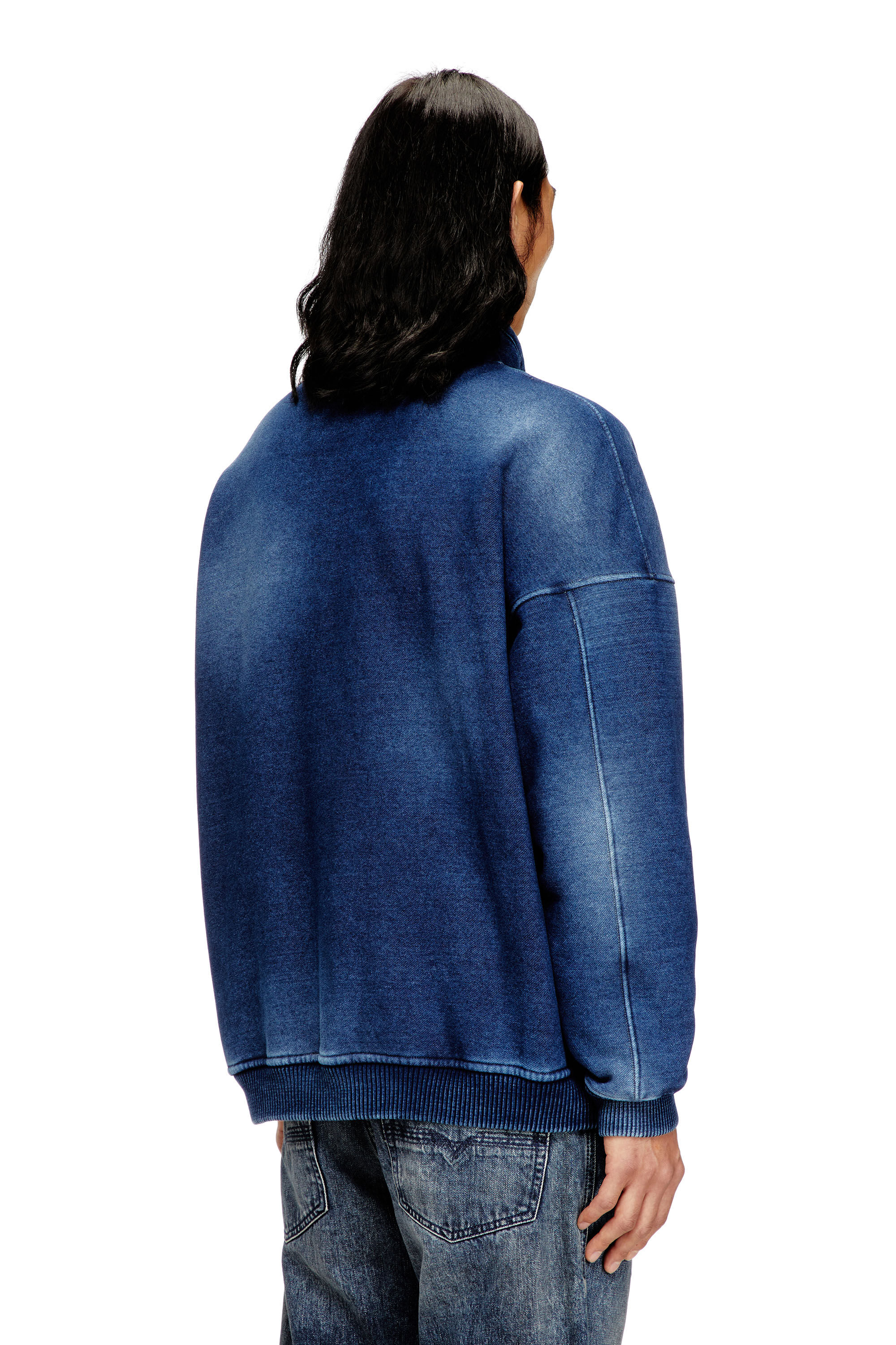 Diesel - S-BATEL-V1, Veste zippée effet denim doublée teddy Homme in ToBeDefined - 4